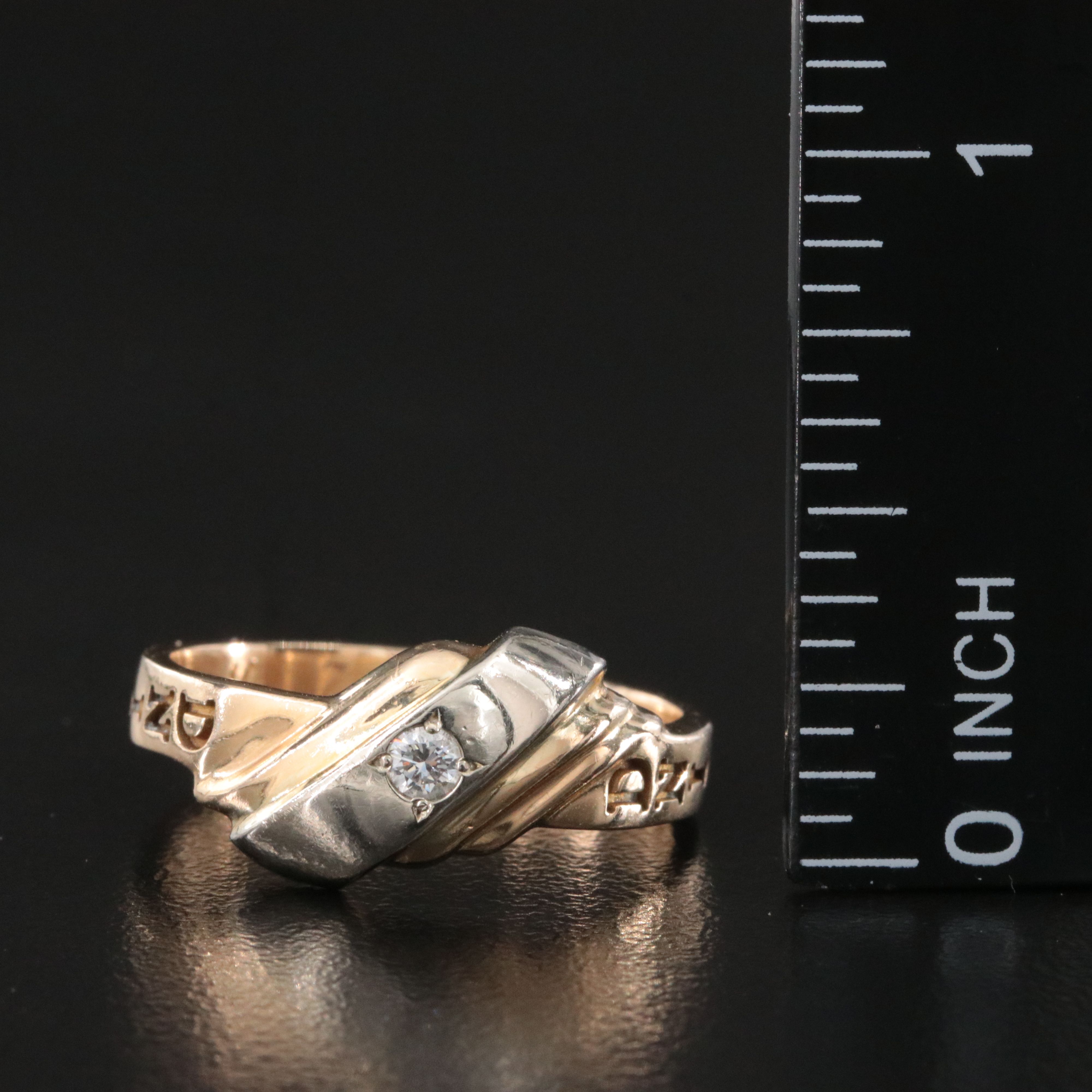 14K 0.07 CT Diamond Ring