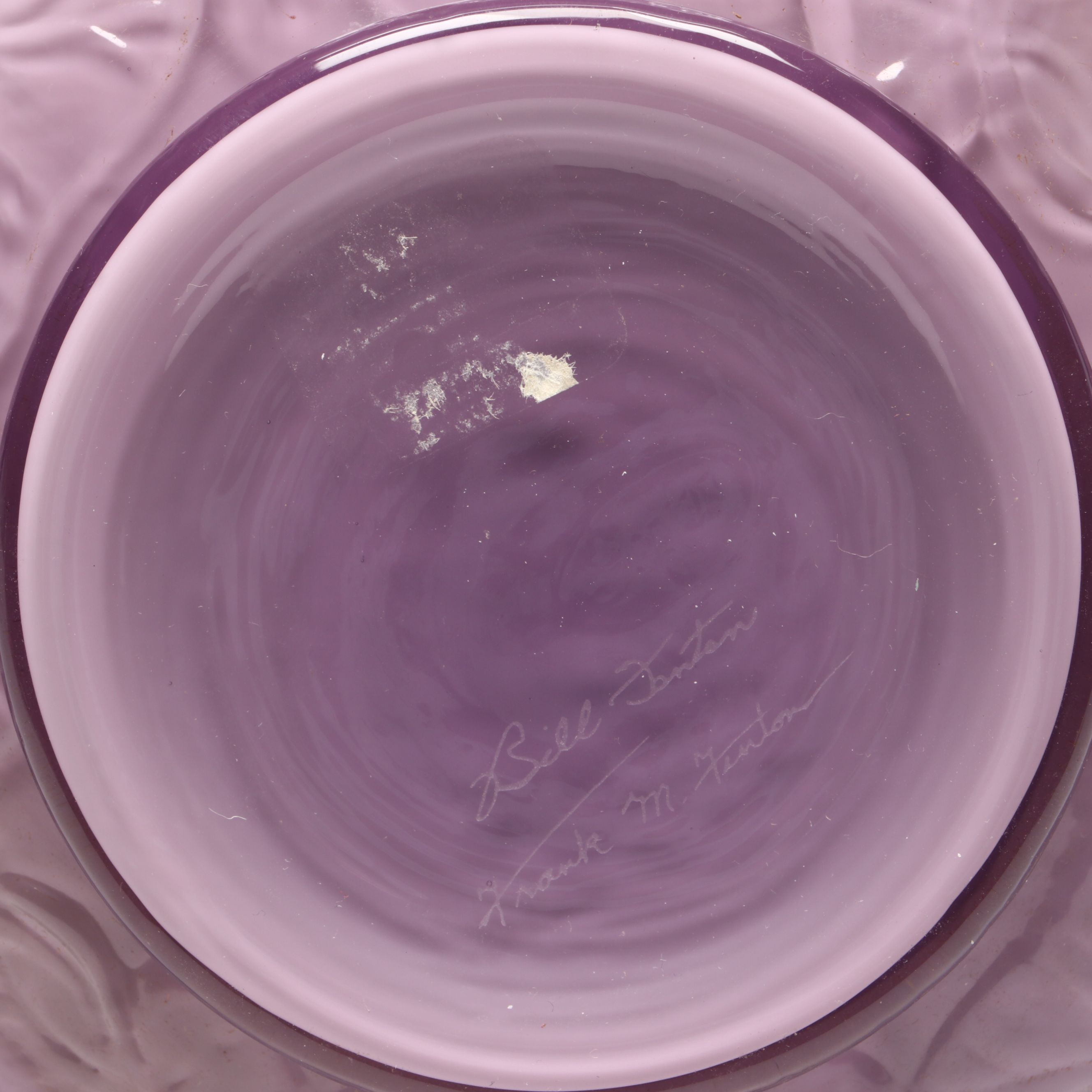 Fenton Embossed Swan Purple Glass Vase