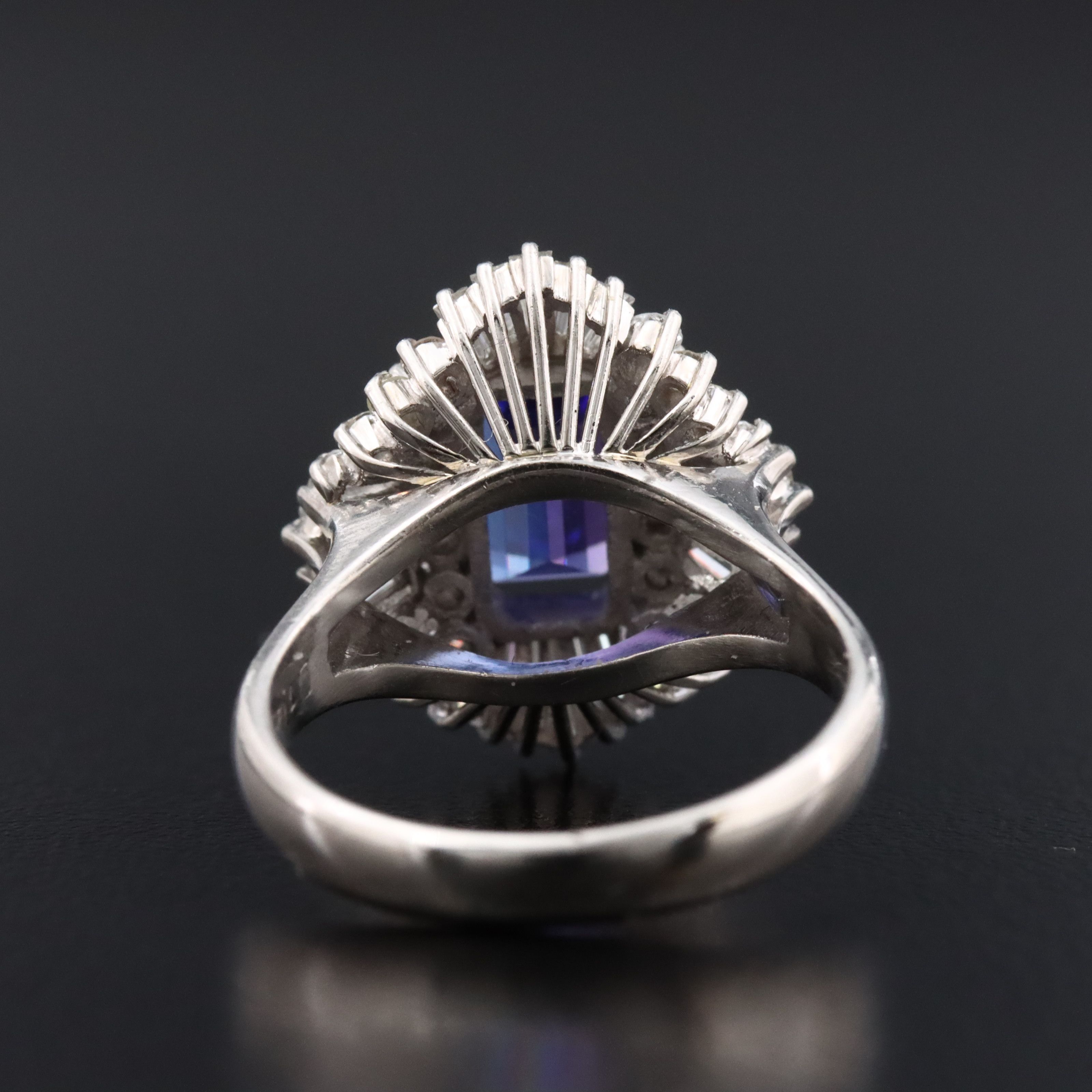 Platinum Tanzanite and Diamond Ballerina Ring