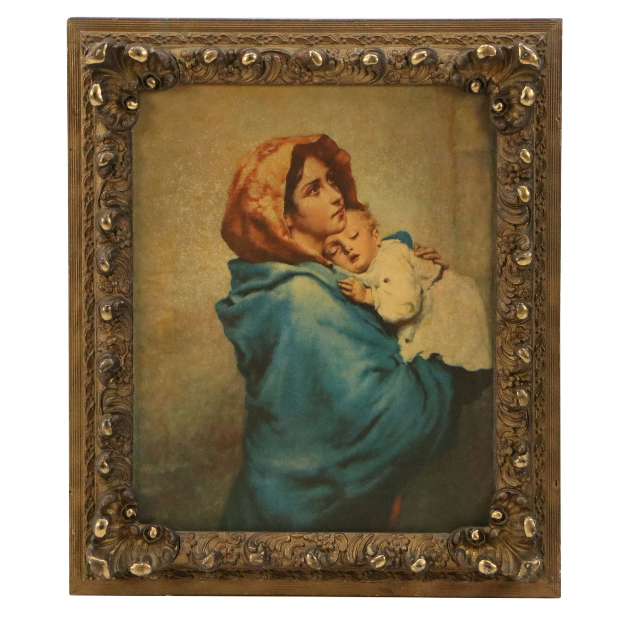 After Roberto Ferruzzi Collotype "Madonnina," Mid-20th Century