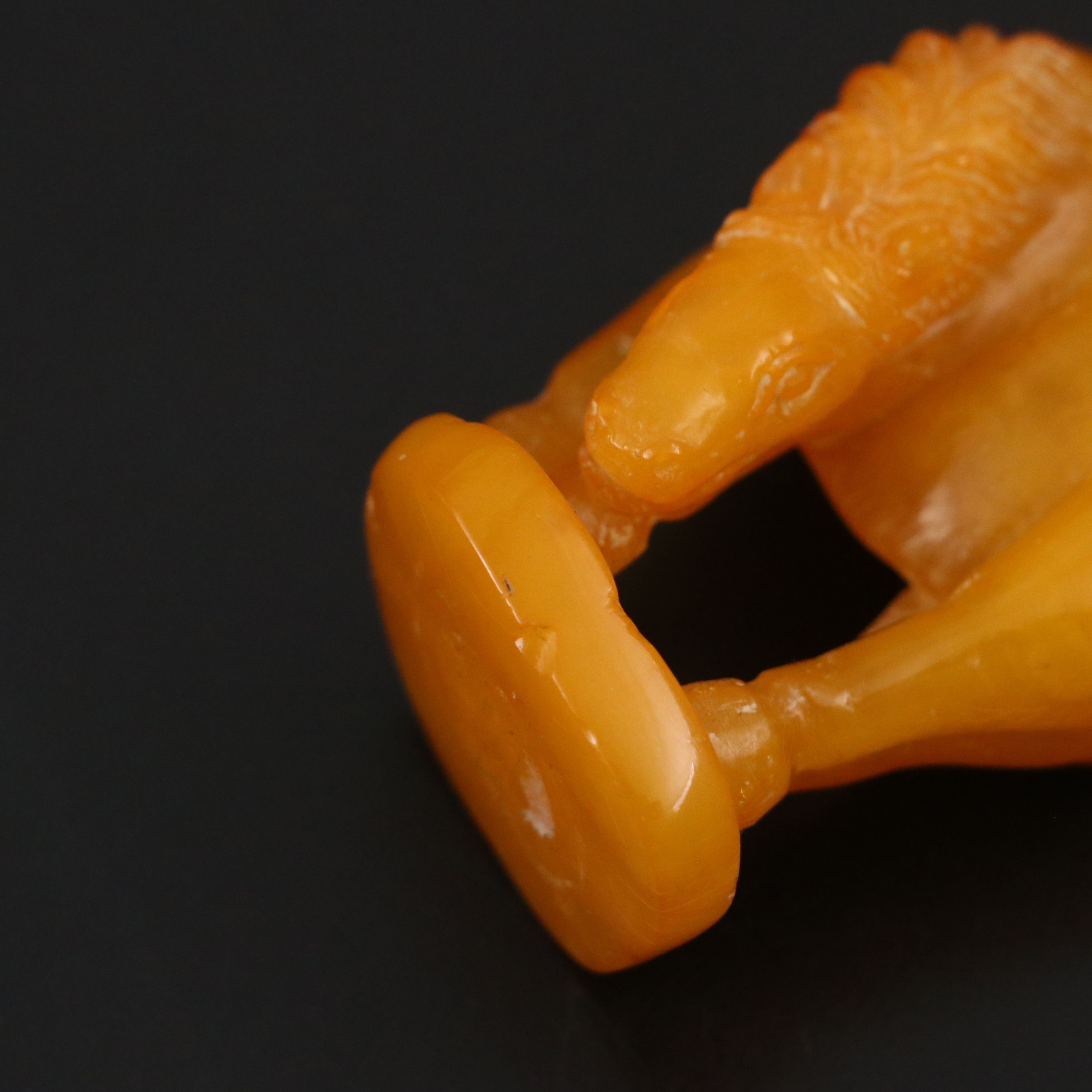 Chinese Carved Mutton Fat Amber Horse, Cat and Other Animals