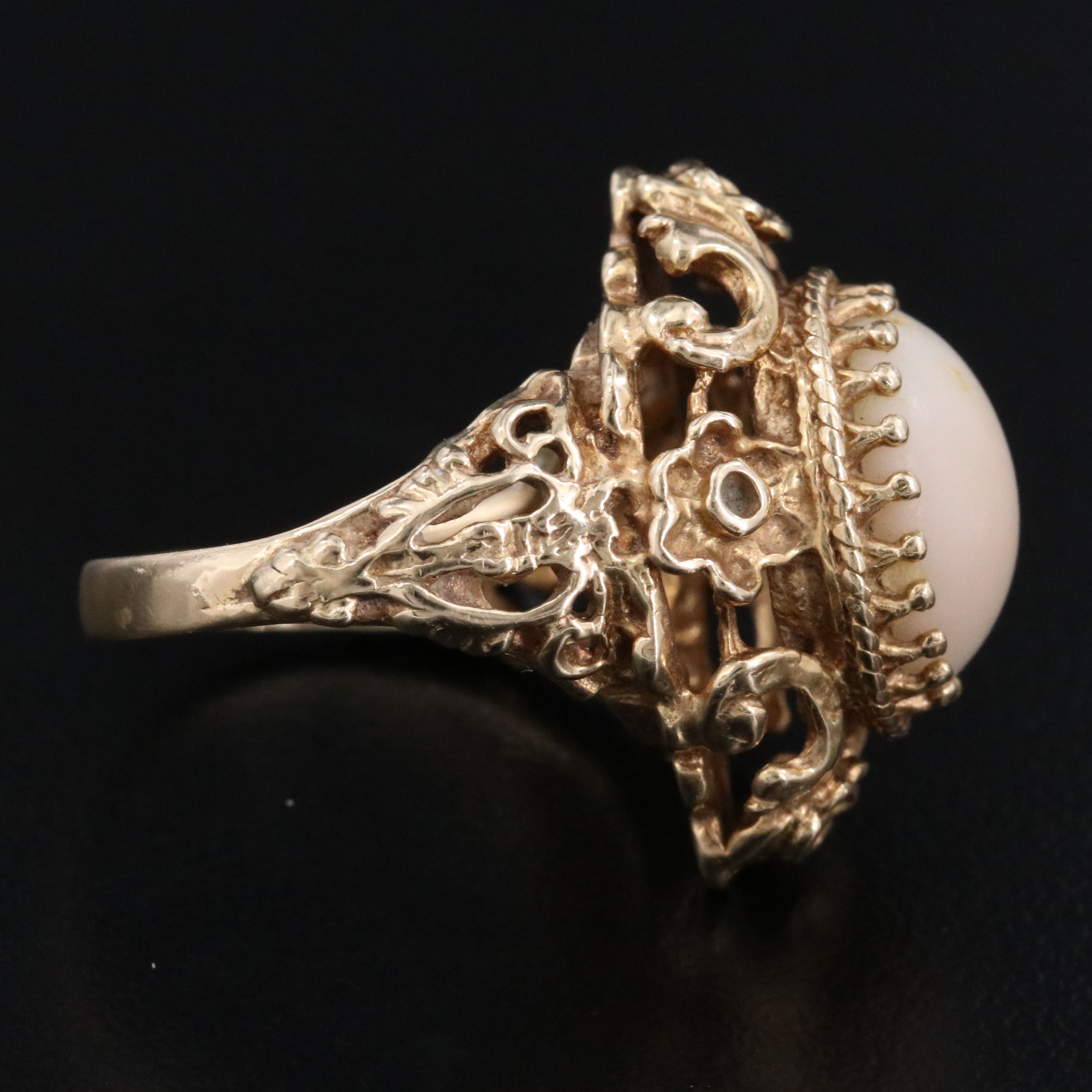 14K Coral Ring