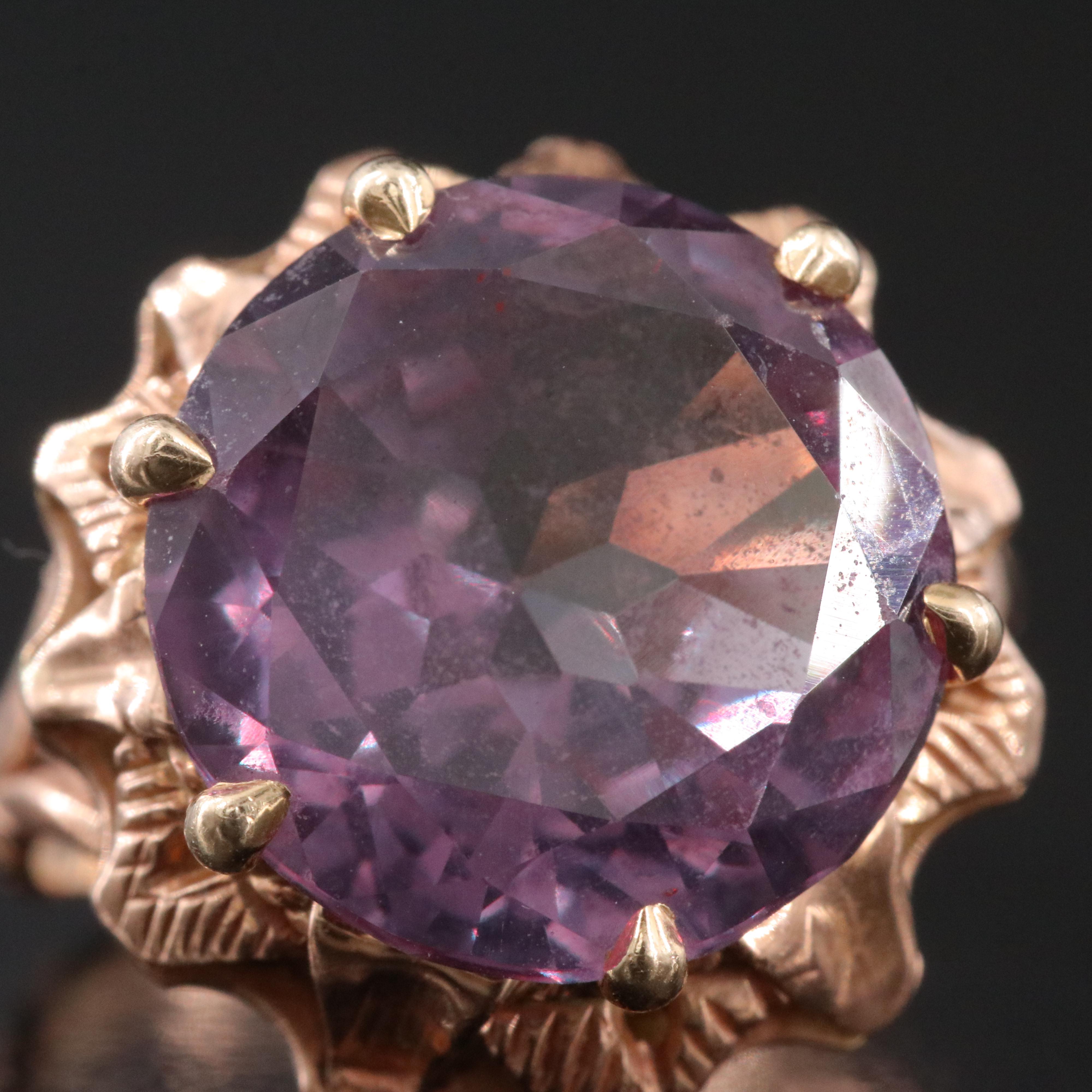 14K Color Change Sapphire Rose Gold Ring