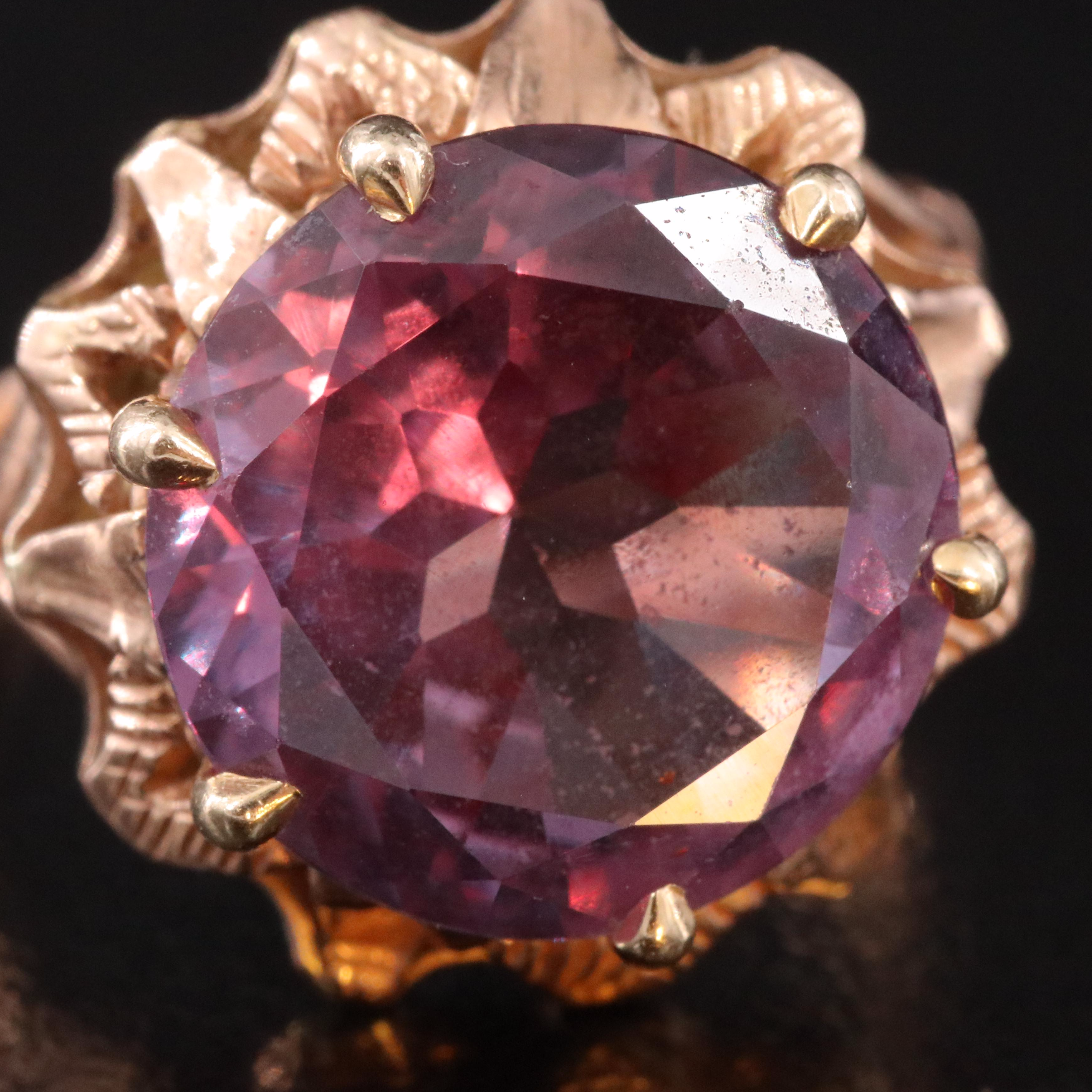 14K Color Change Sapphire Rose Gold Ring