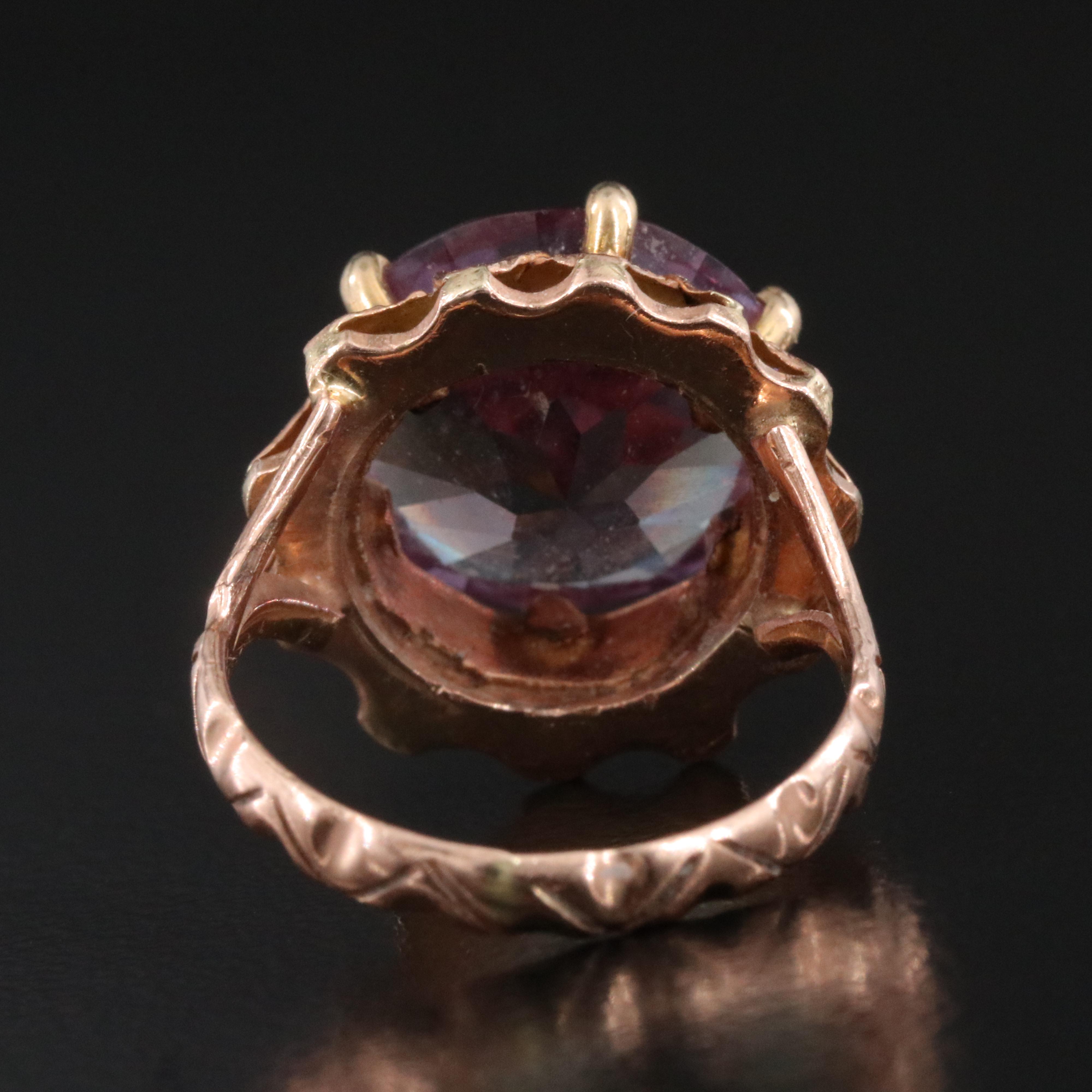 14K Color Change Sapphire Rose Gold Ring