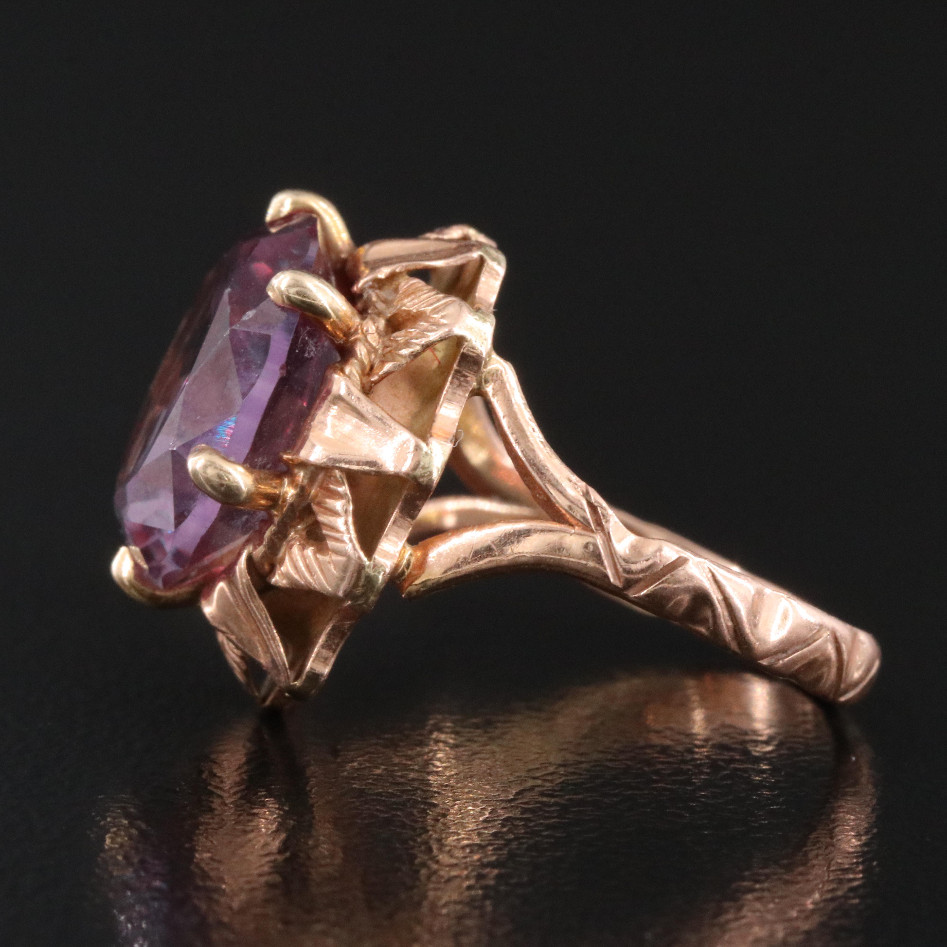 14K Color Change Sapphire Rose Gold Ring