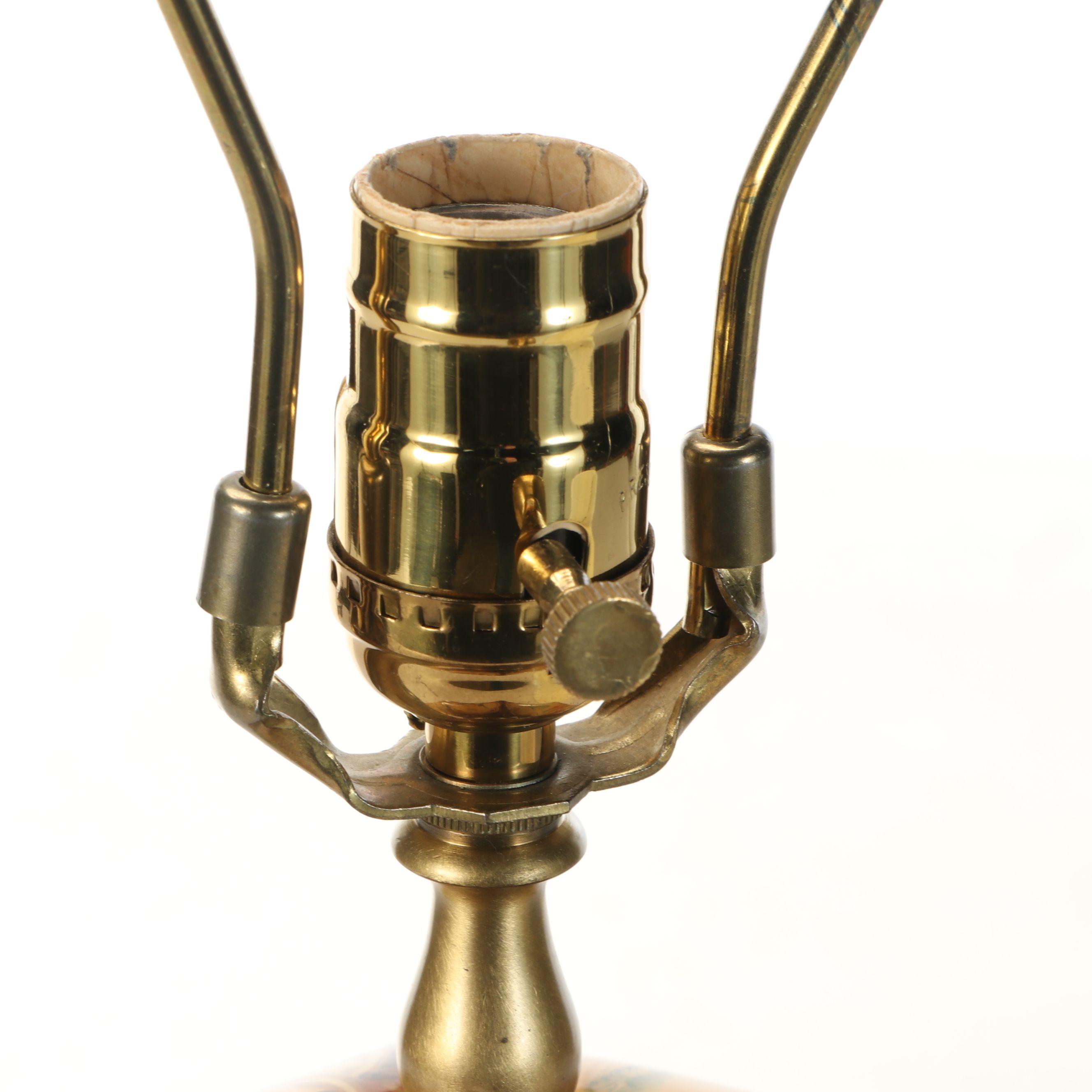 Chinoiserie Panel-Decorated Ginger Jar Table Lamp with Silk Shade