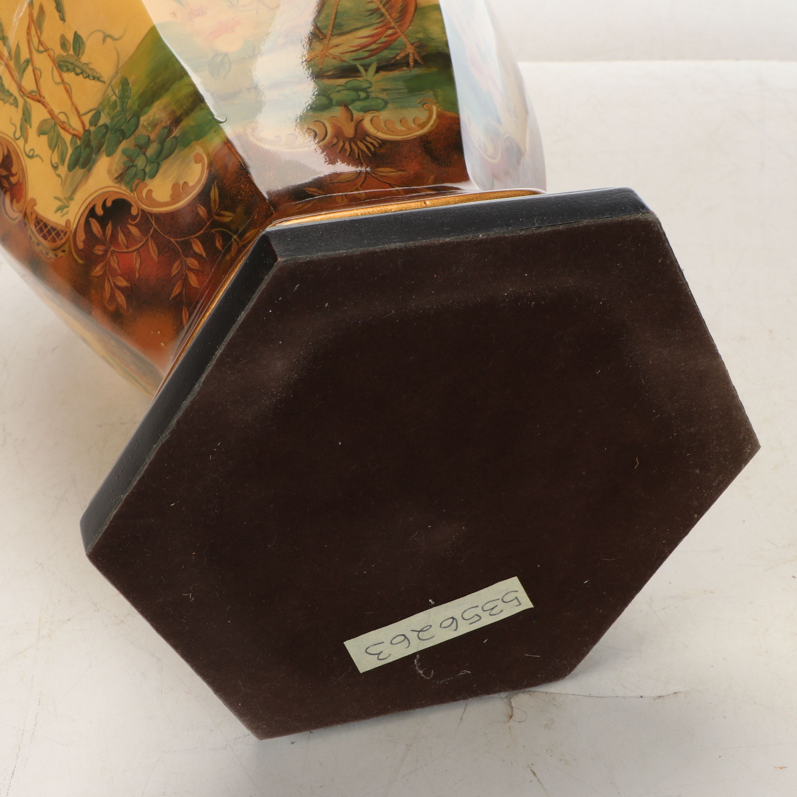 Chinoiserie Panel-Decorated Ginger Jar Table Lamp with Silk Shade