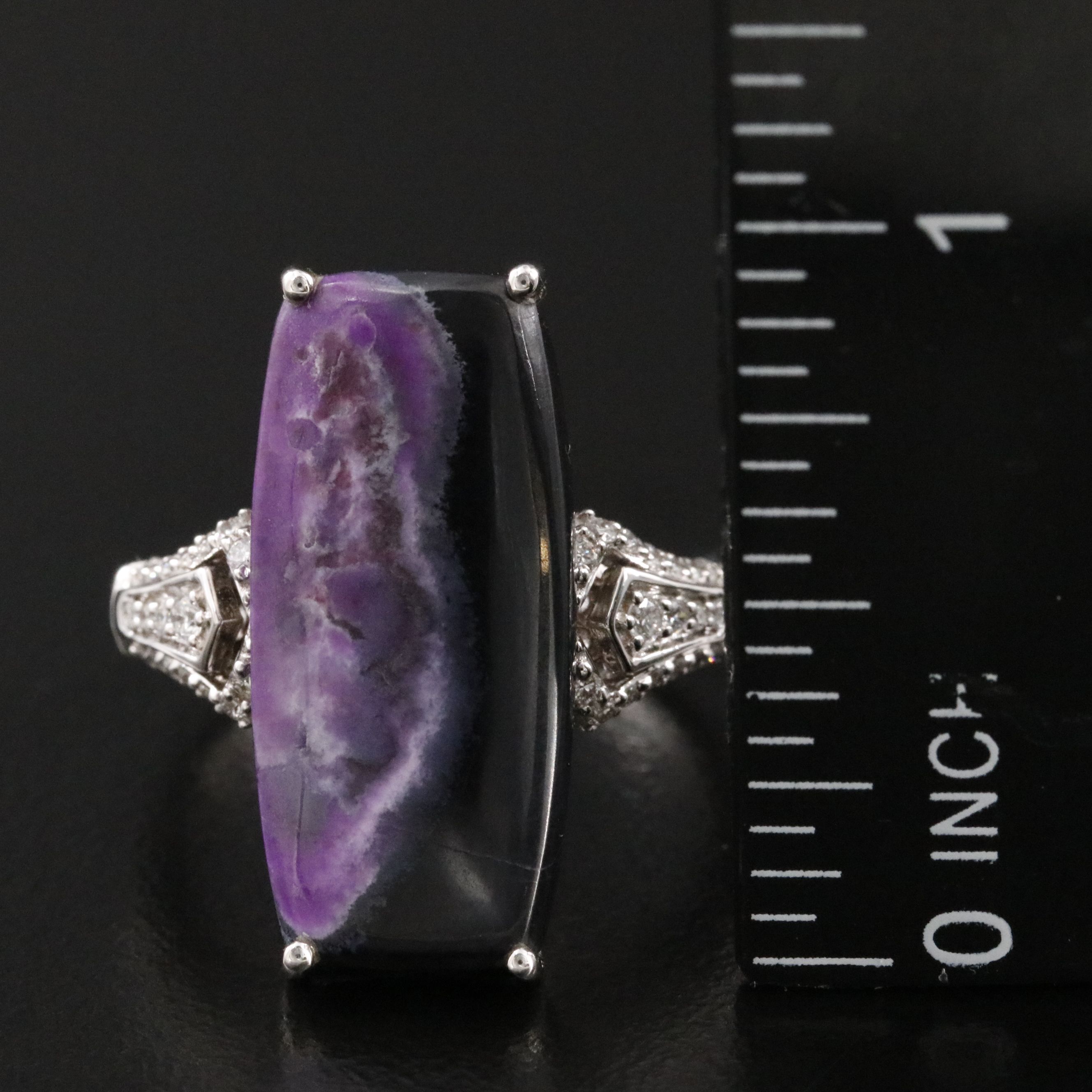 Chromia 18K Sugilite and Diamond Ring
