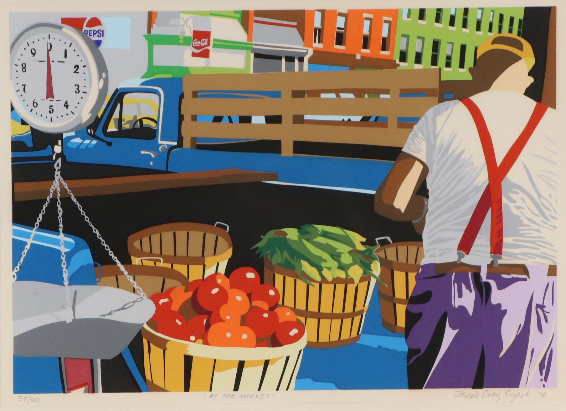 Joseph C. English Serigraph "At the Market," 1976
