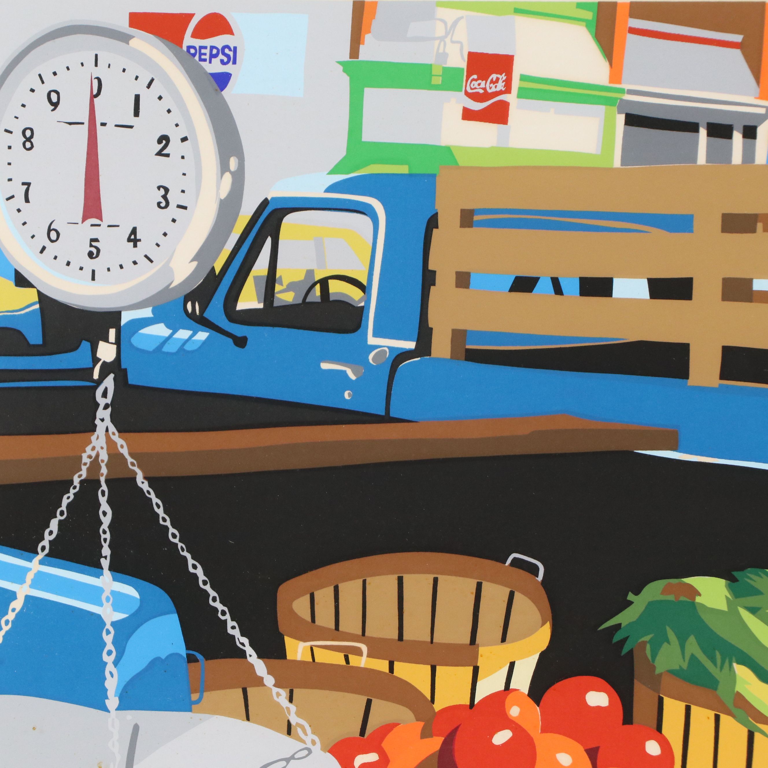 Joseph C. English Serigraph "At the Market," 1976