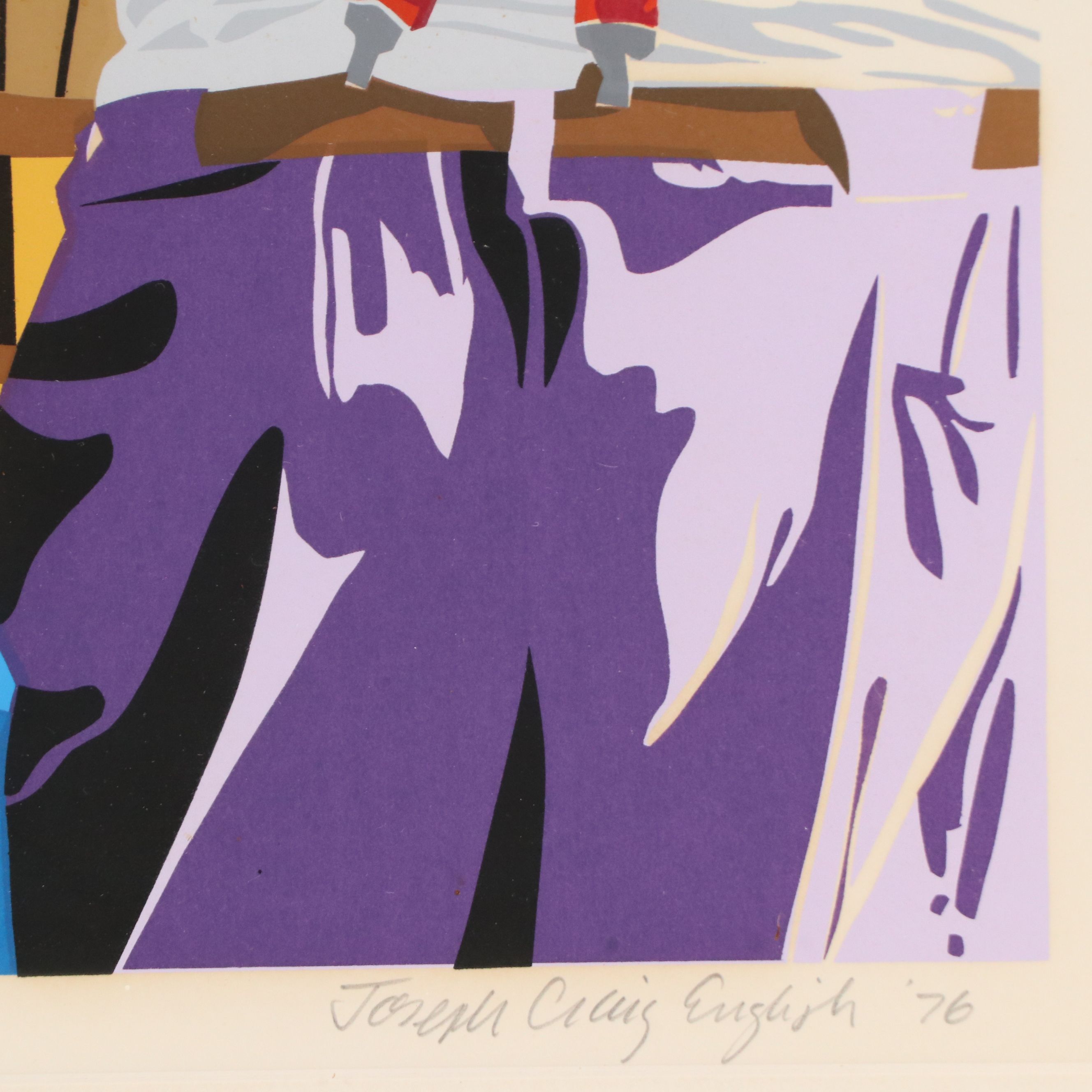 Joseph C. English Serigraph "At the Market," 1976