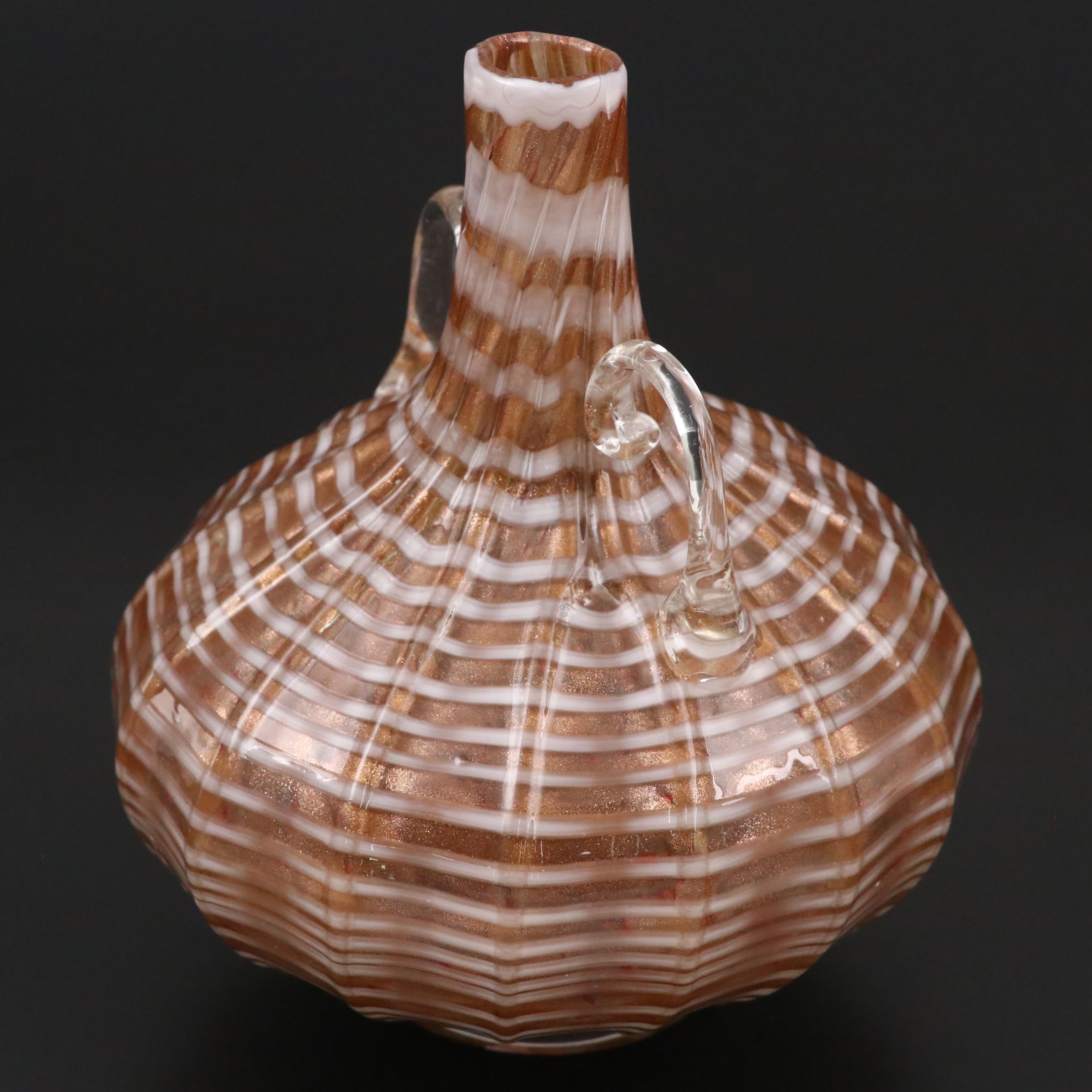 Ercole Barovier for Artistica Barovier Handblown Aventurine Murano Glass Vase