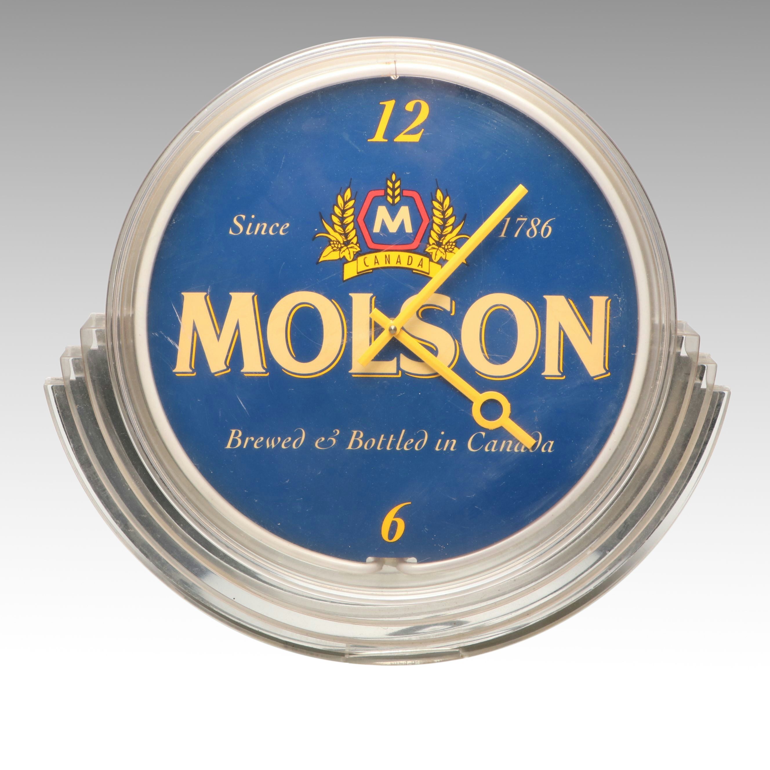Molson Canadian Beer Neon Light-Up Wall Clock