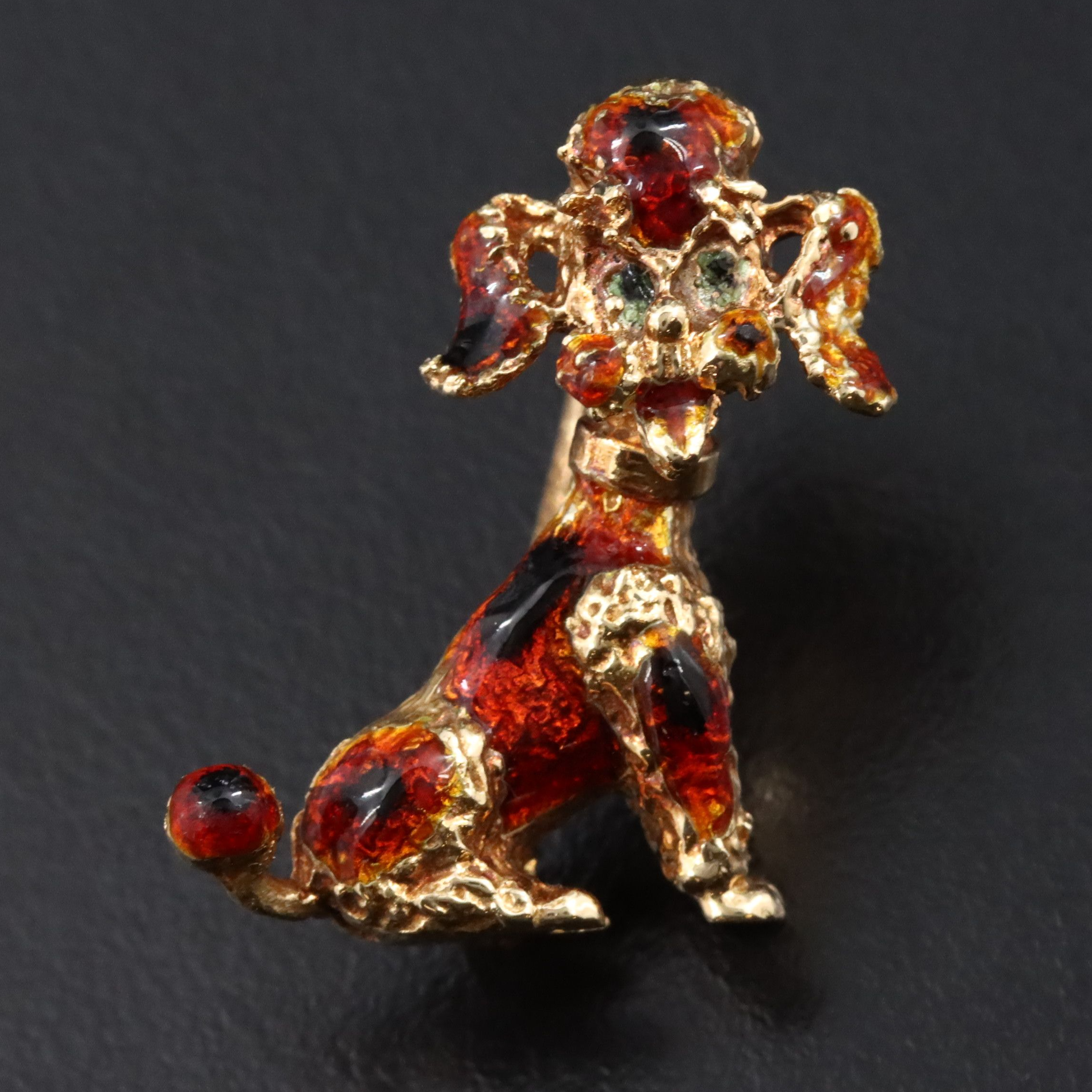14K Enamel Dog Pin
