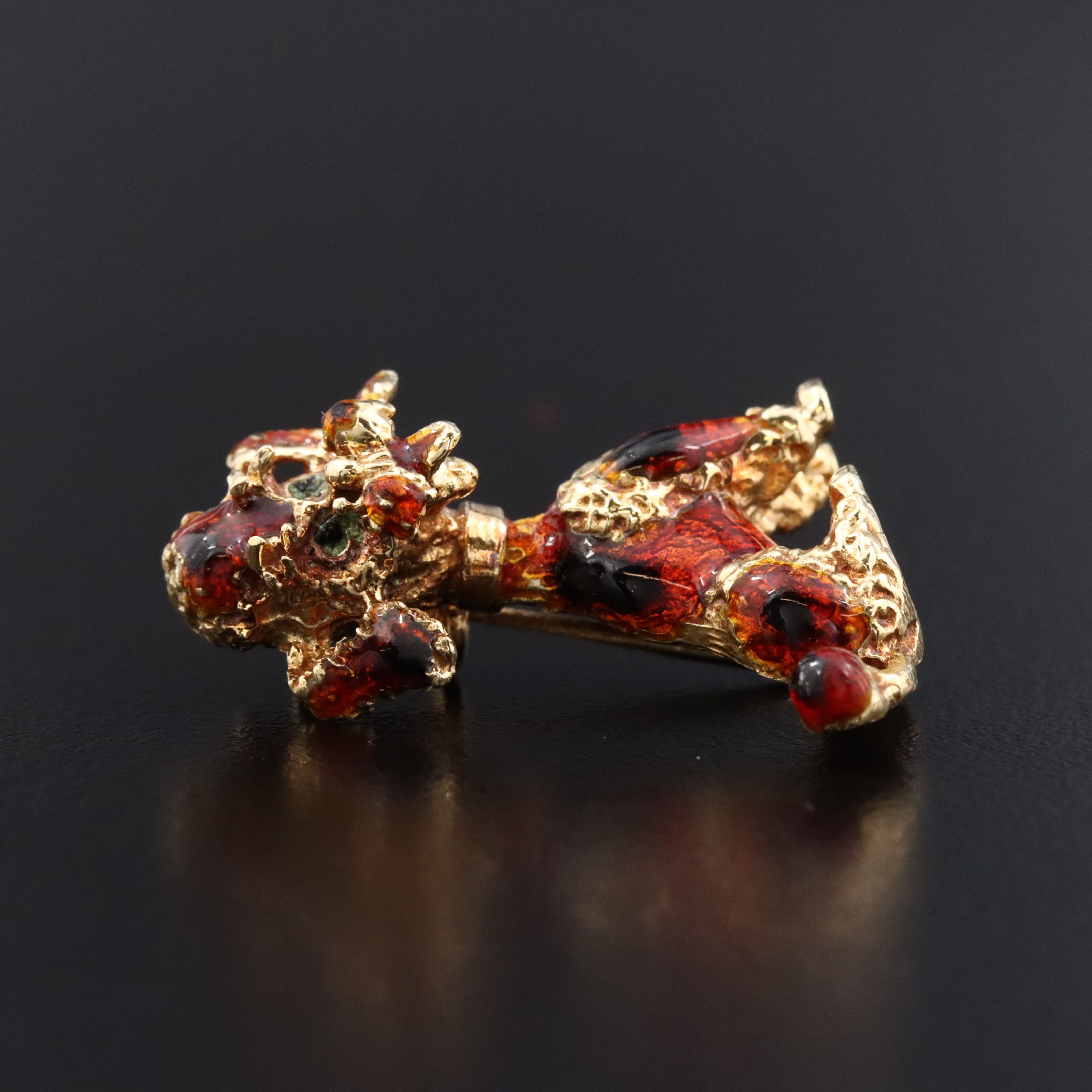 14K Enamel Dog Pin