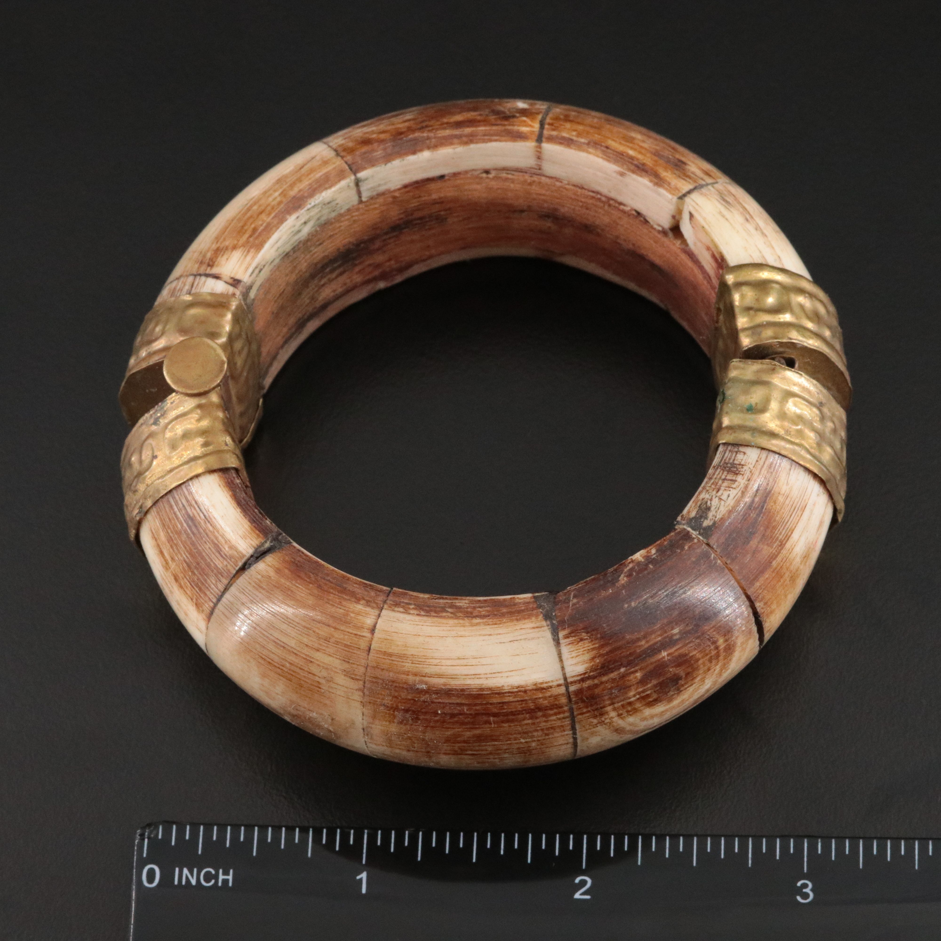 Bone Bangle Bracelet, Single Opal Earring and Wine Stopper