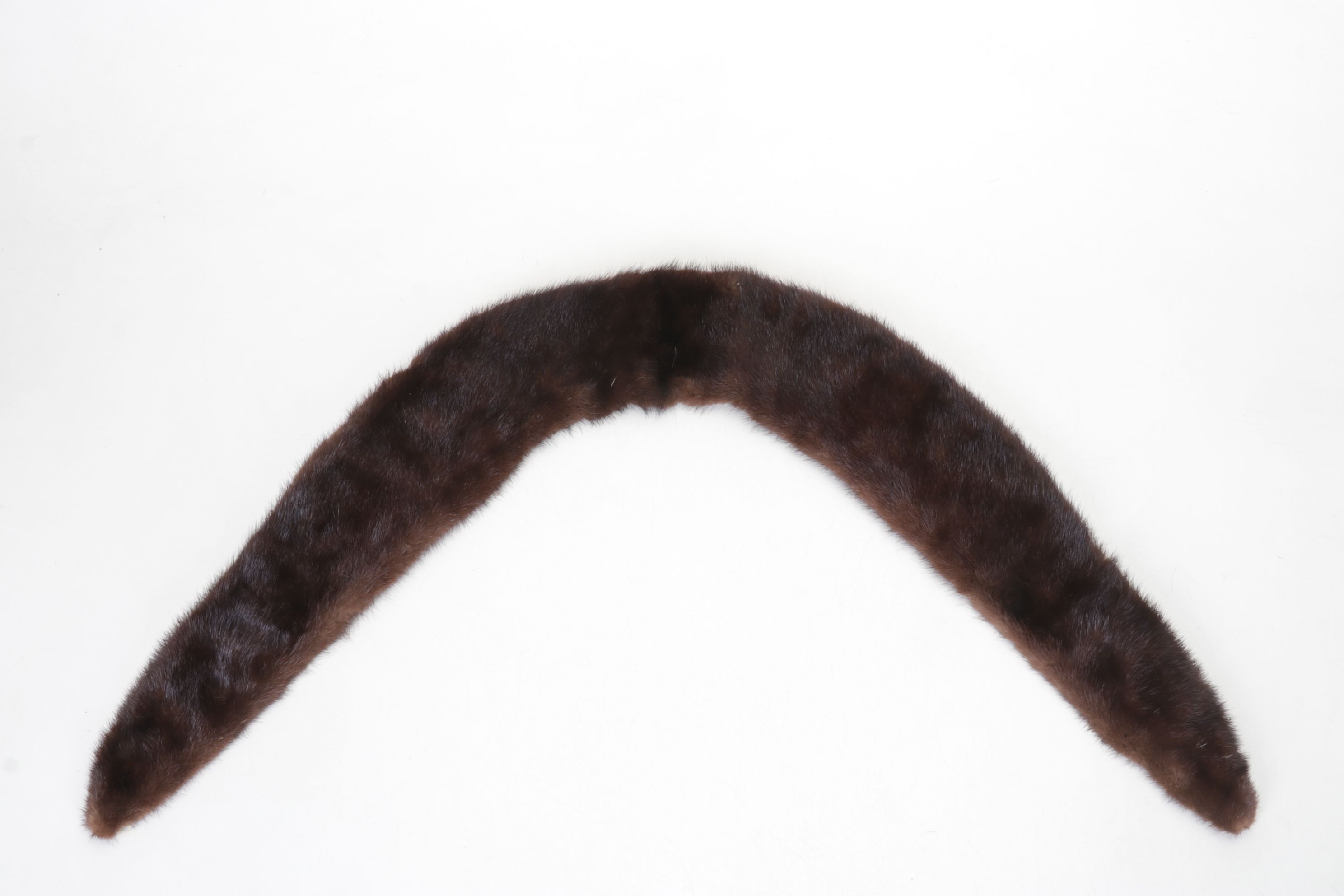 Cross Mink Fur Excess Panels with Mahogany Mink Fur Collar