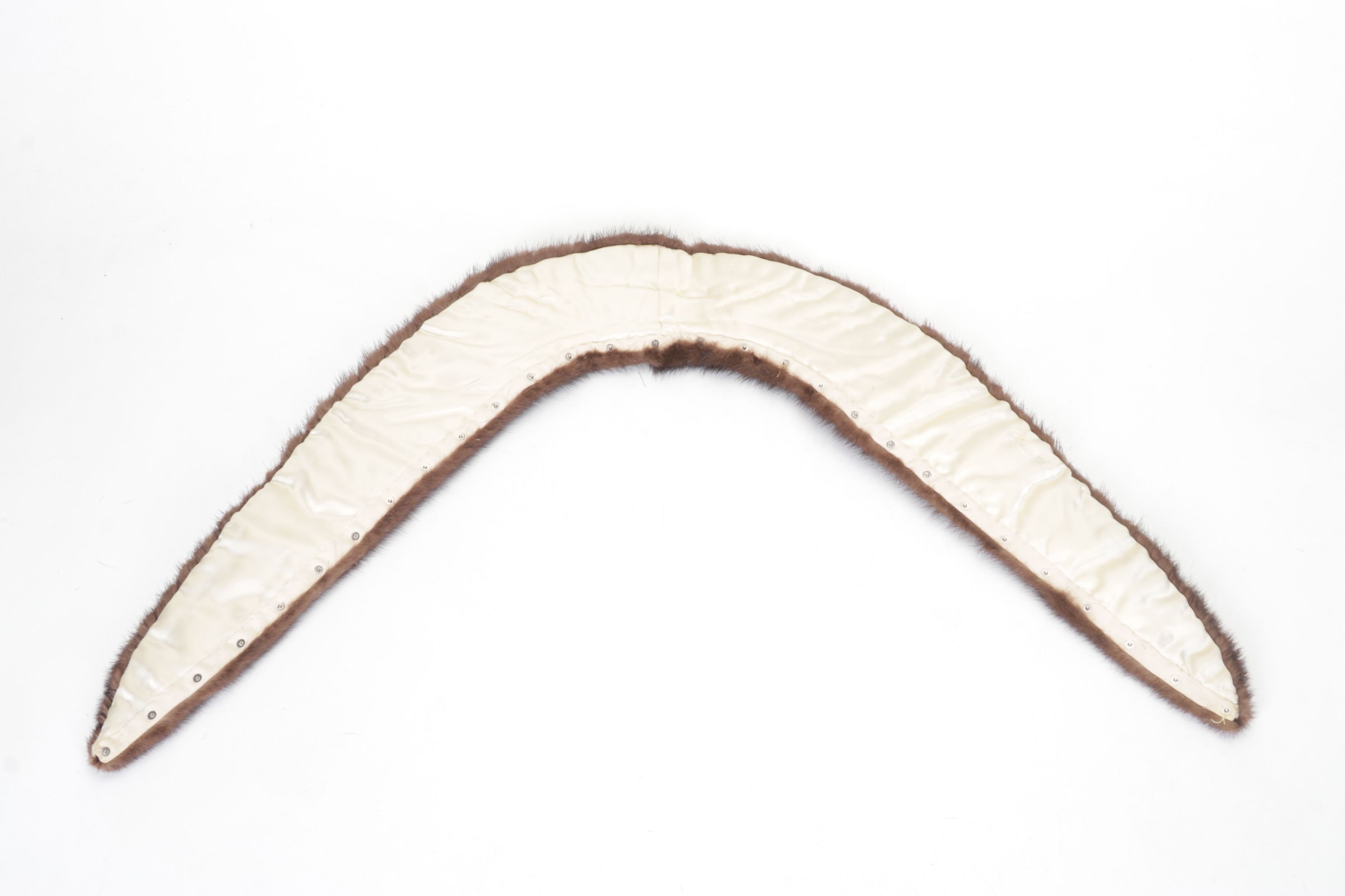 Cross Mink Fur Excess Panels with Mahogany Mink Fur Collar