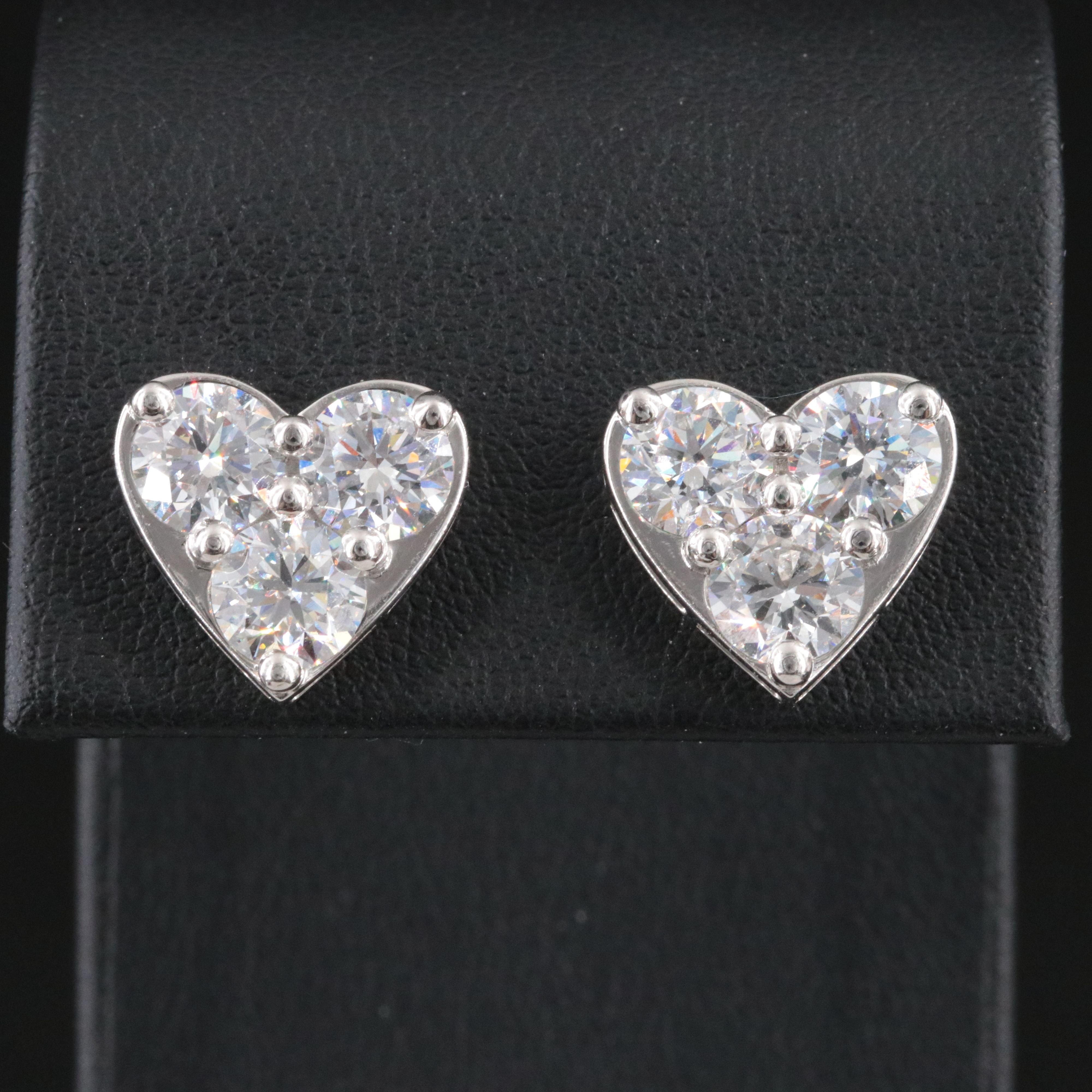 Platinum 5.33 CTW Lab Grown Diamond Heart sEarrings