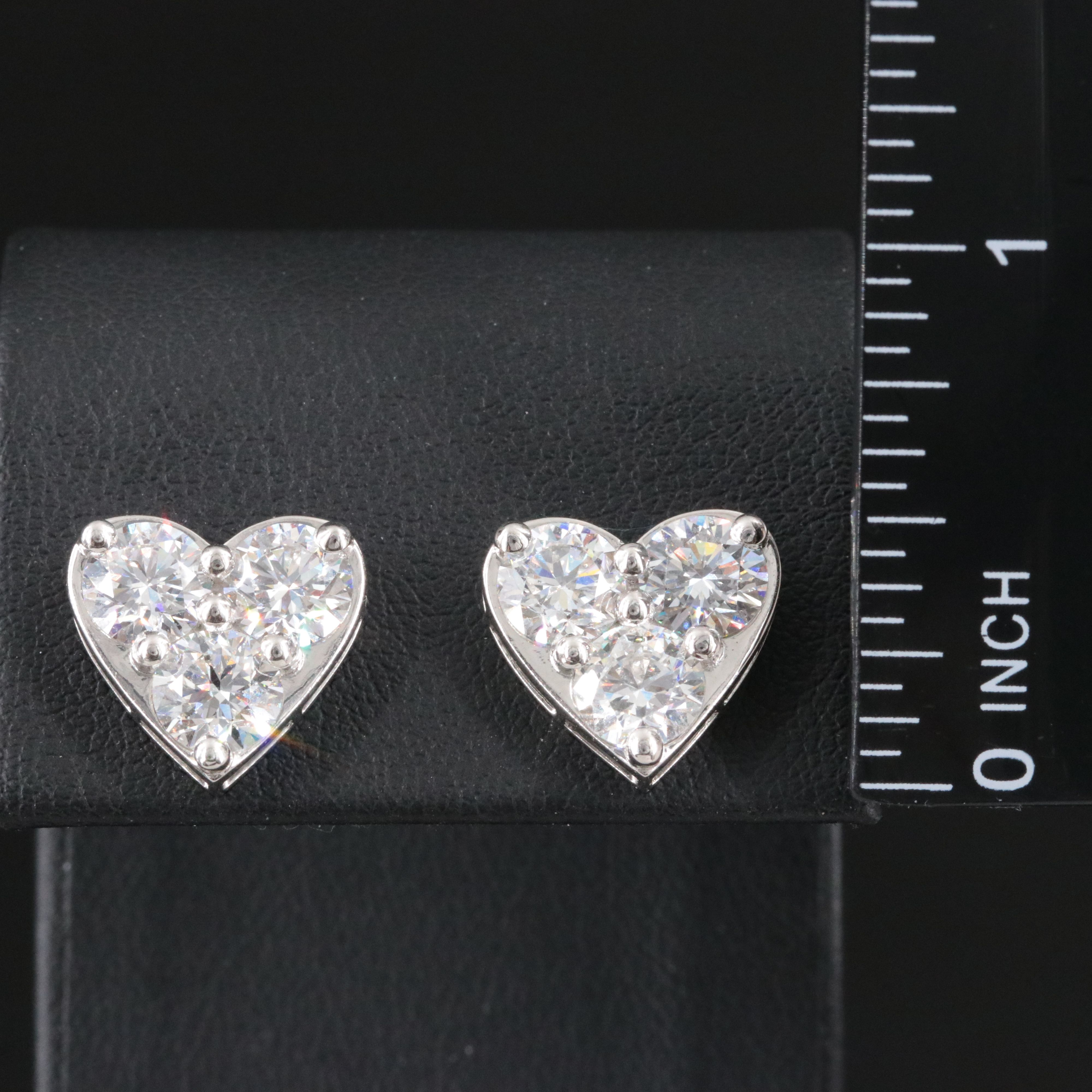 Platinum 5.33 CTW Lab Grown Diamond Heart sEarrings