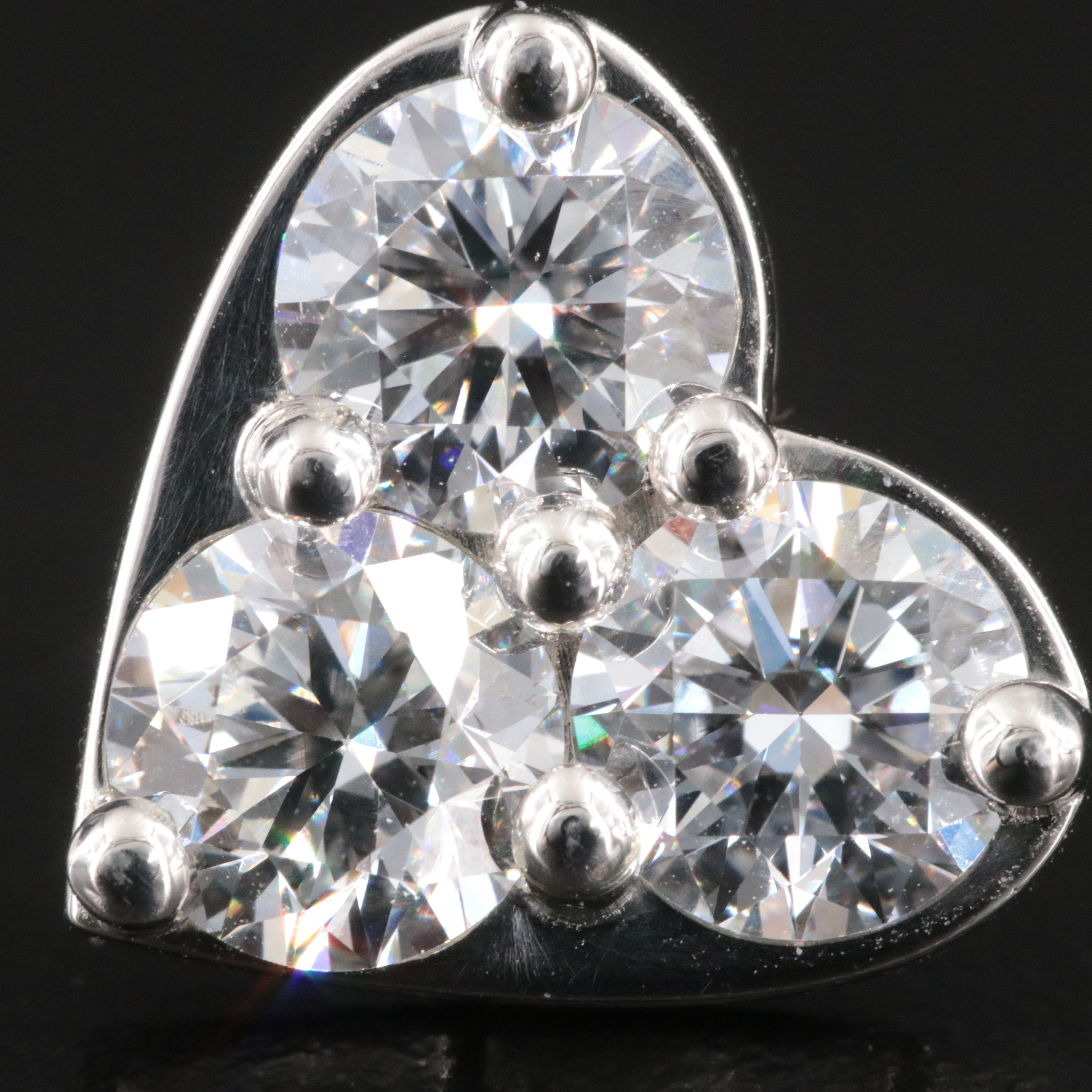 Platinum 5.33 CTW Lab Grown Diamond Heart sEarrings