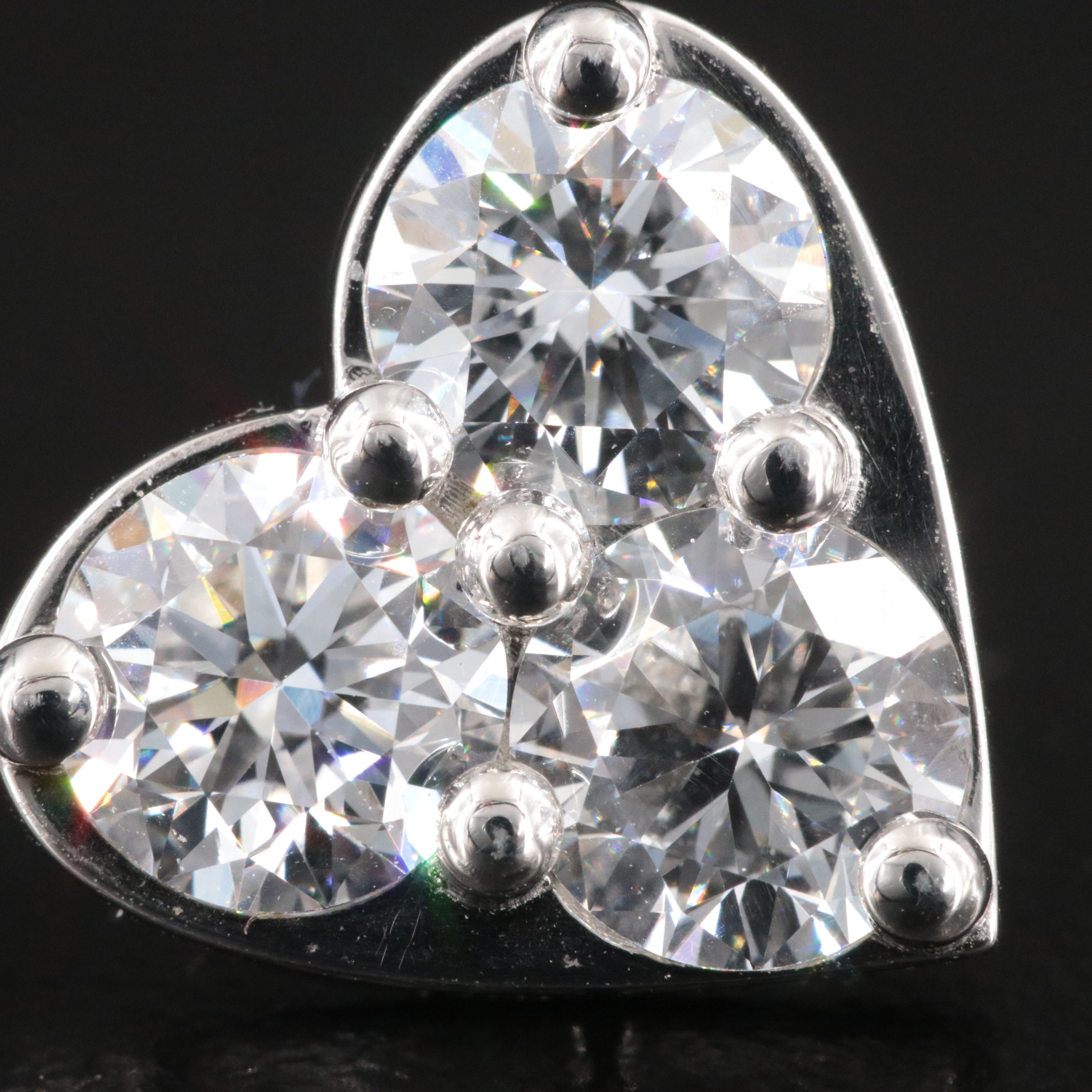 Platinum 5.33 CTW Lab Grown Diamond Heart sEarrings