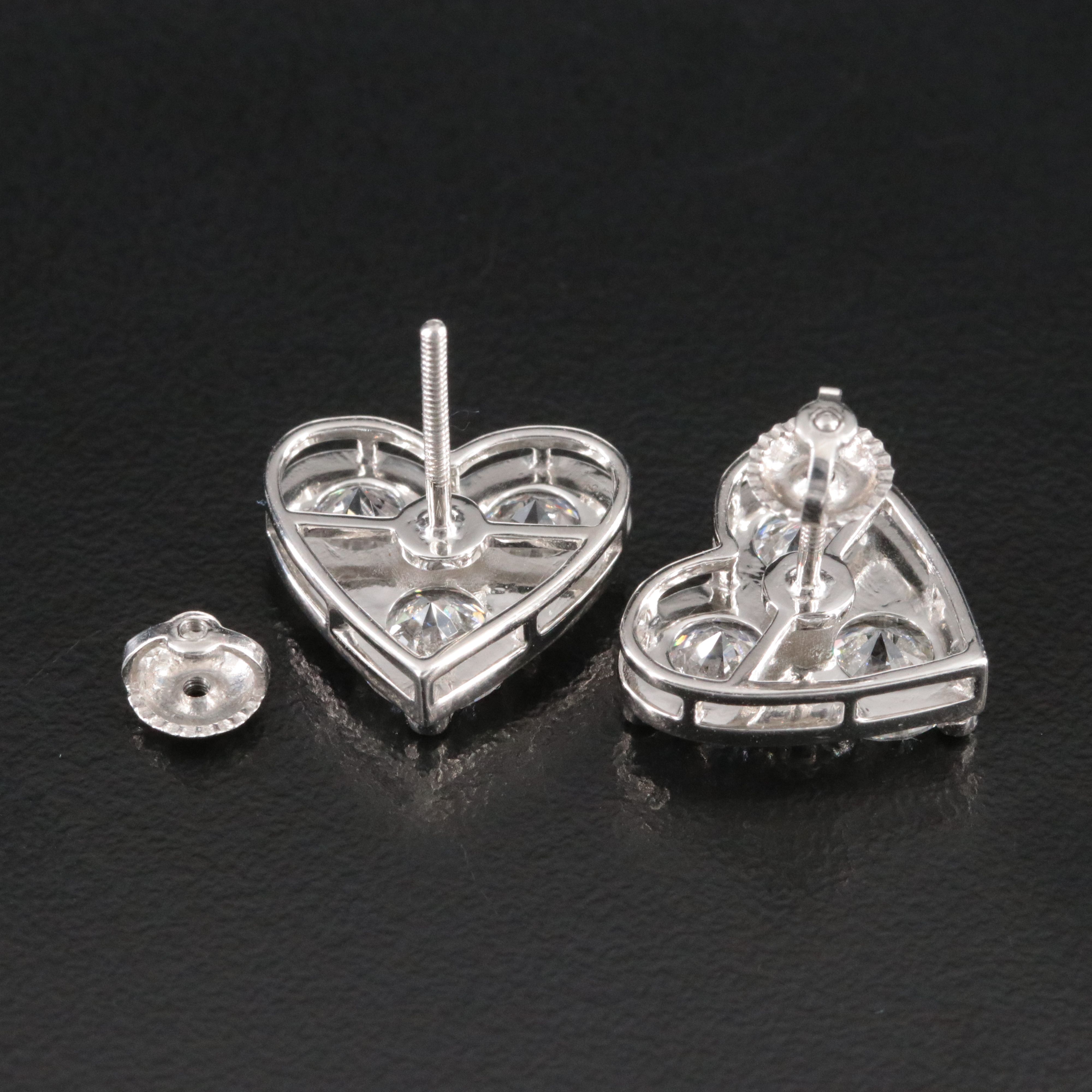 Platinum 5.33 CTW Lab Grown Diamond Heart sEarrings