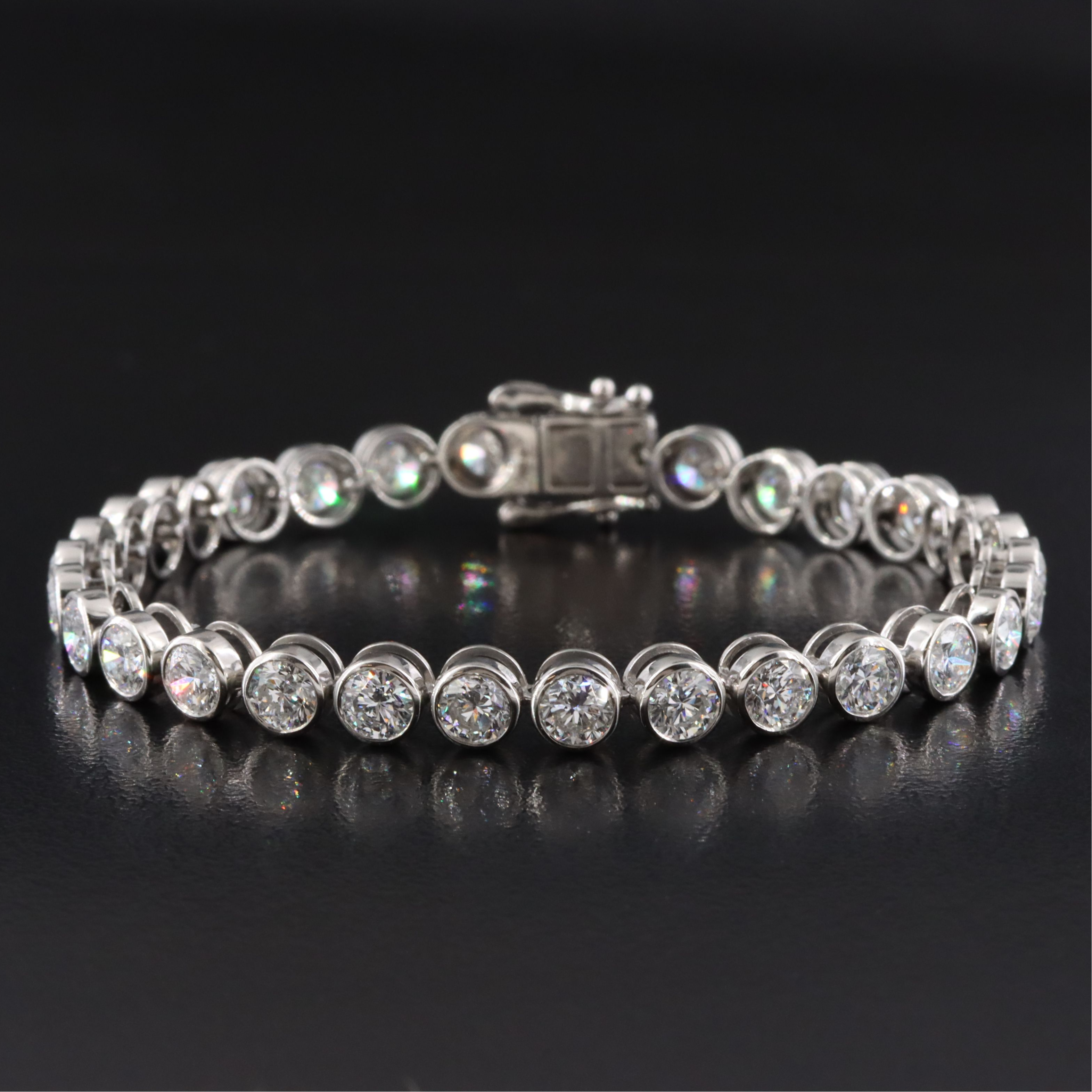 Platinum 8.11 CTW Lab Grown Diamond Line Bracelet