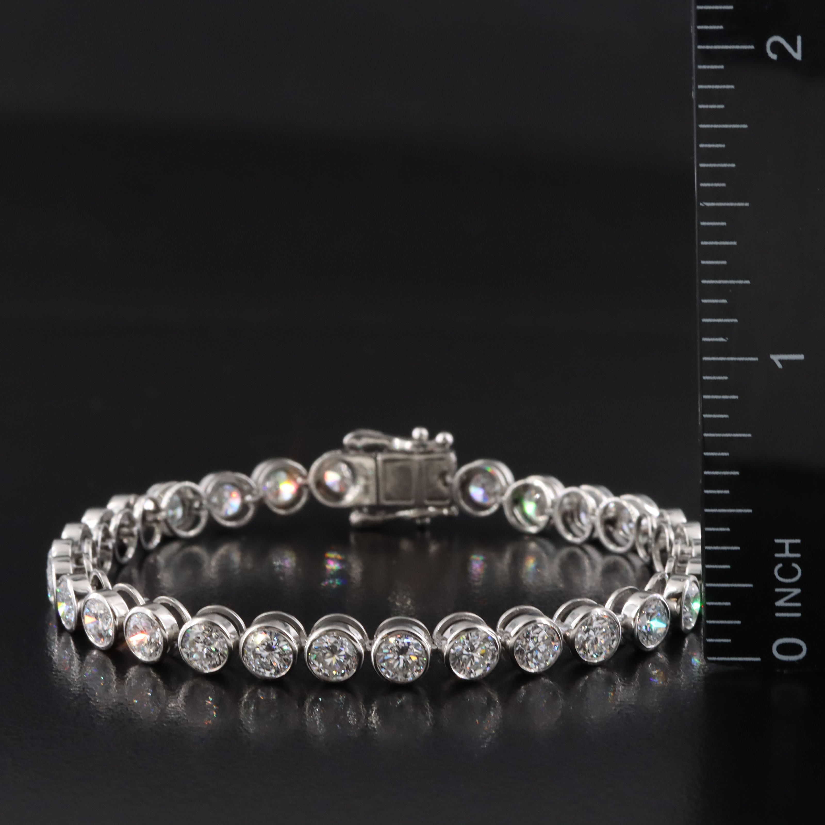 Platinum 8.11 CTW Lab Grown Diamond Line Bracelet