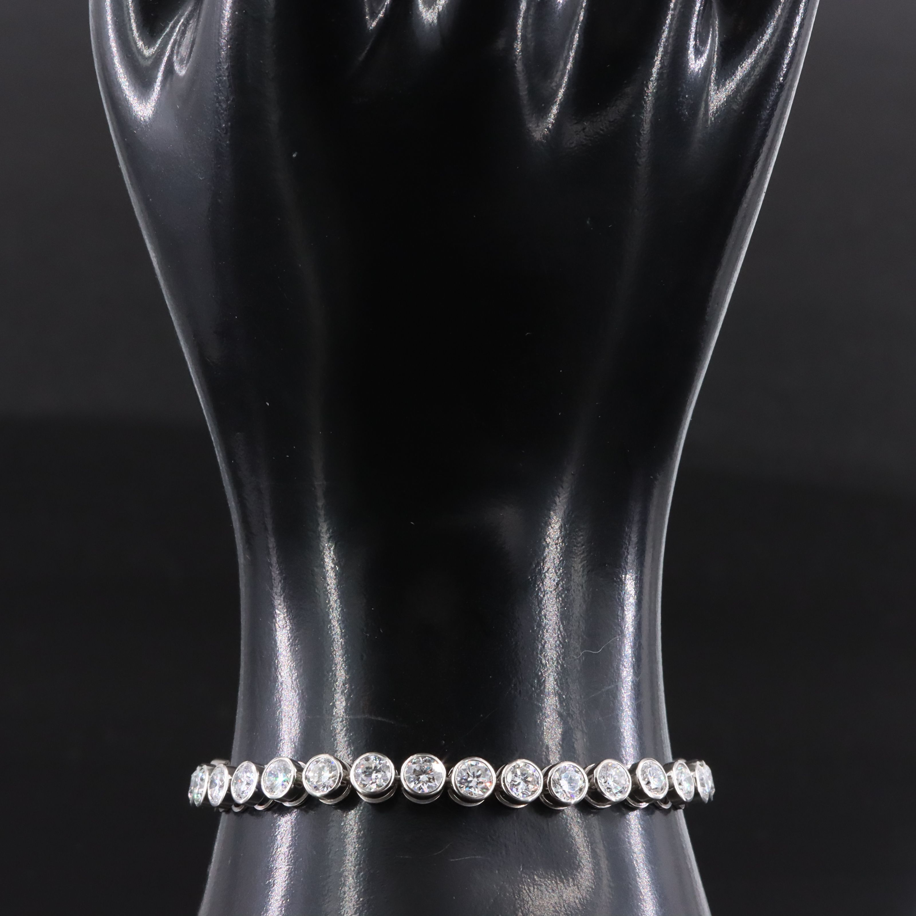 Platinum 8.11 CTW Lab Grown Diamond Line Bracelet