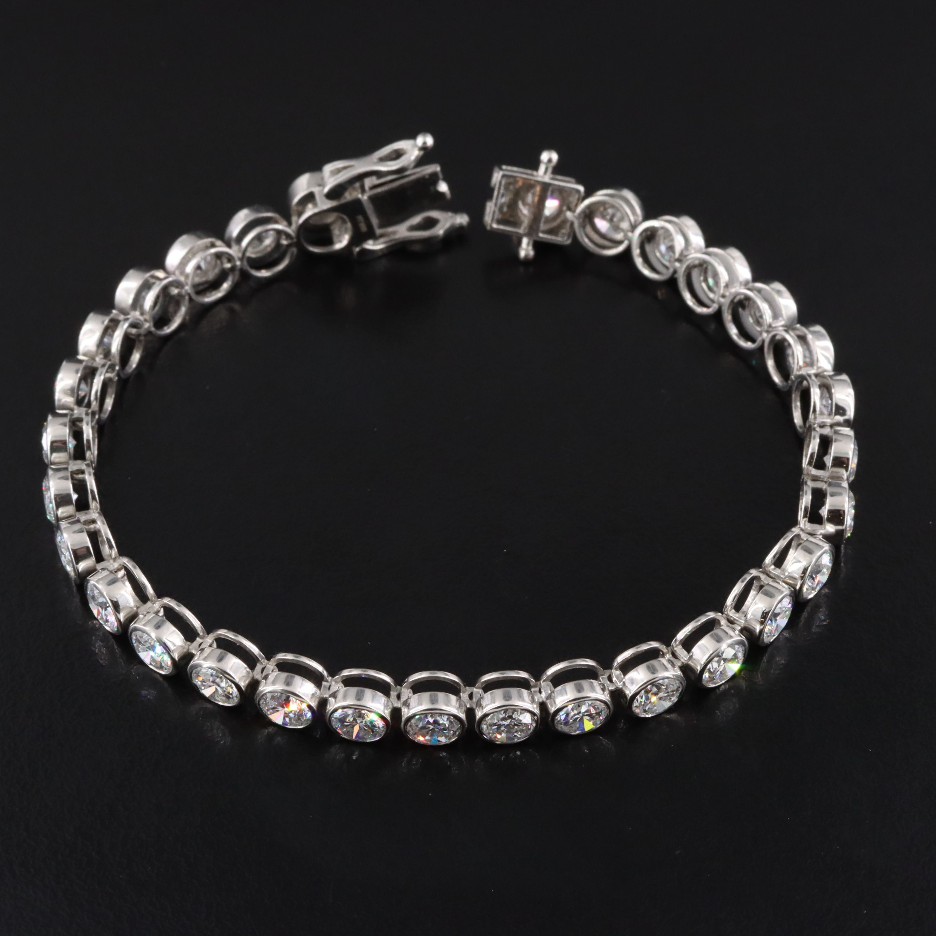 Platinum 8.11 CTW Lab Grown Diamond Line Bracelet