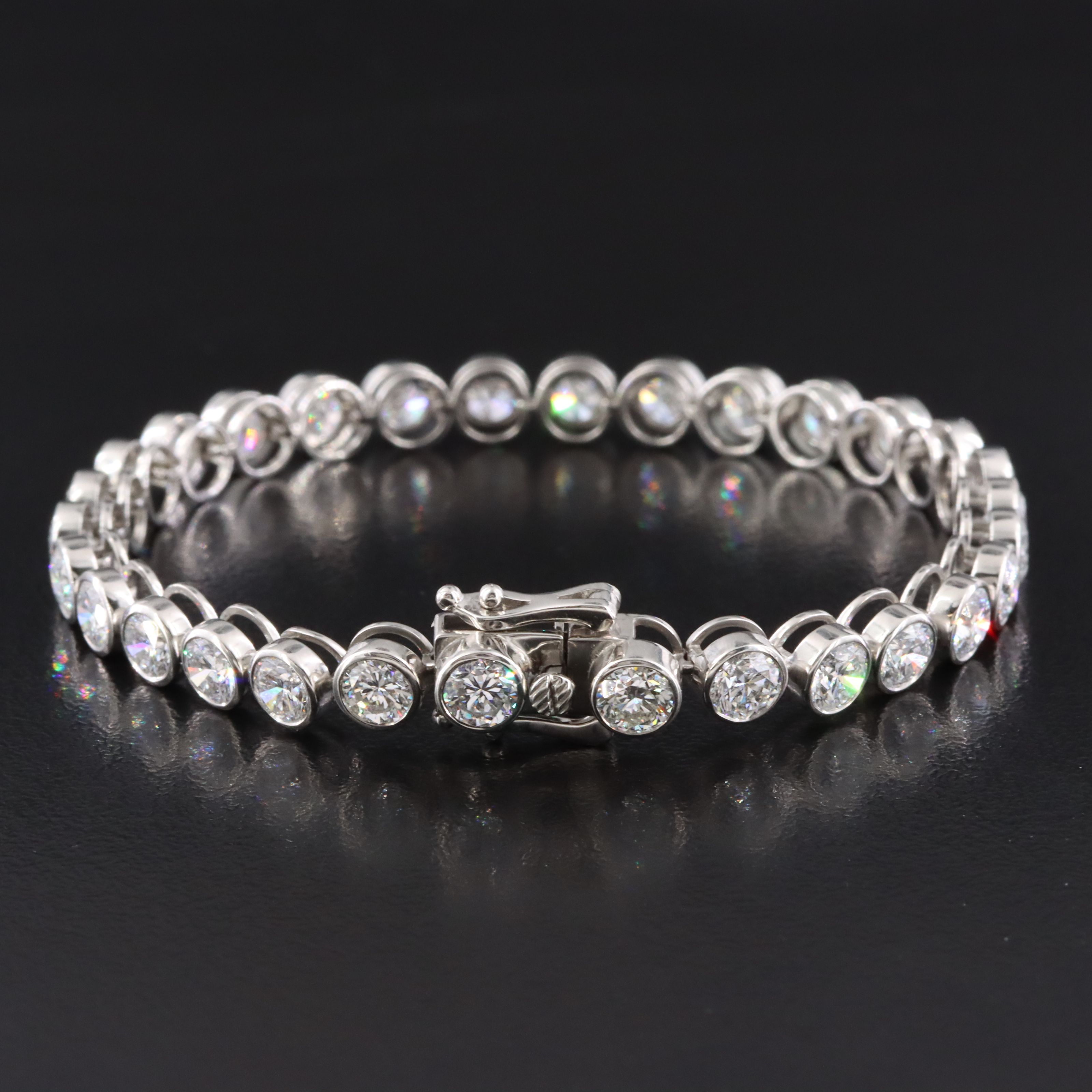 Platinum 8.11 CTW Lab Grown Diamond Line Bracelet