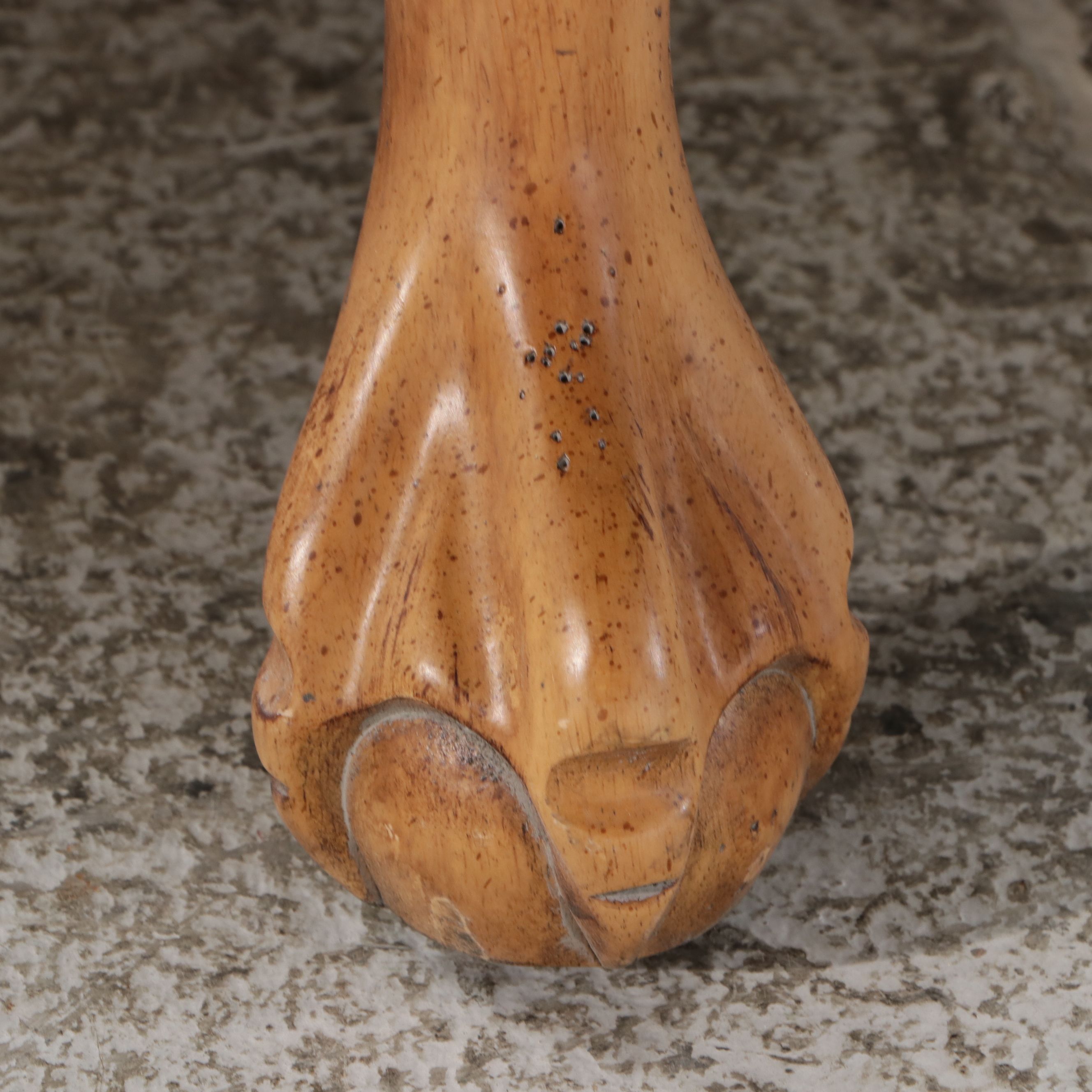 Rococo Revival Style Carved Wood Coffee Table with Inset Marble Top