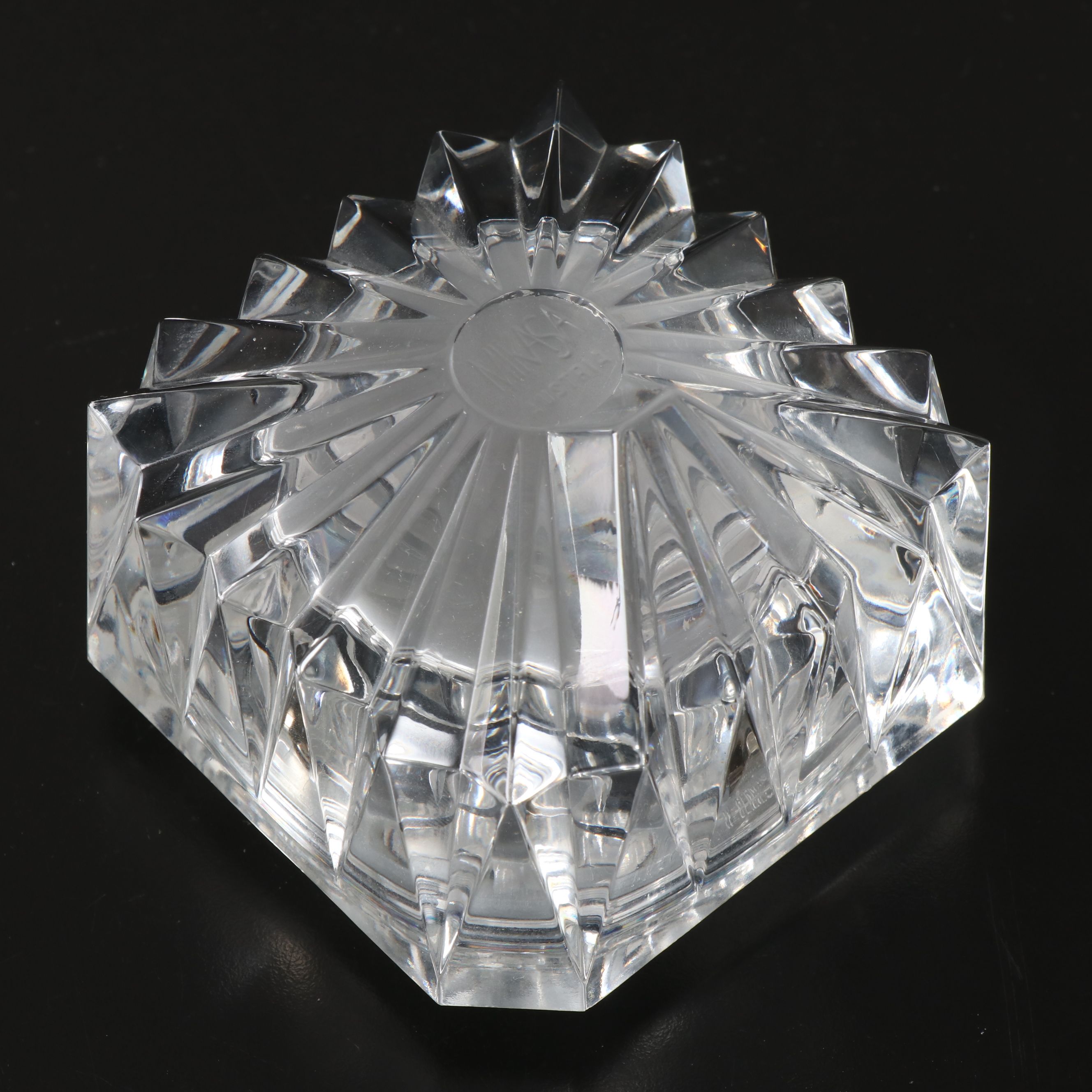 Mikasa Crystal Desk Clock with More Glass and Brass Office Accessories