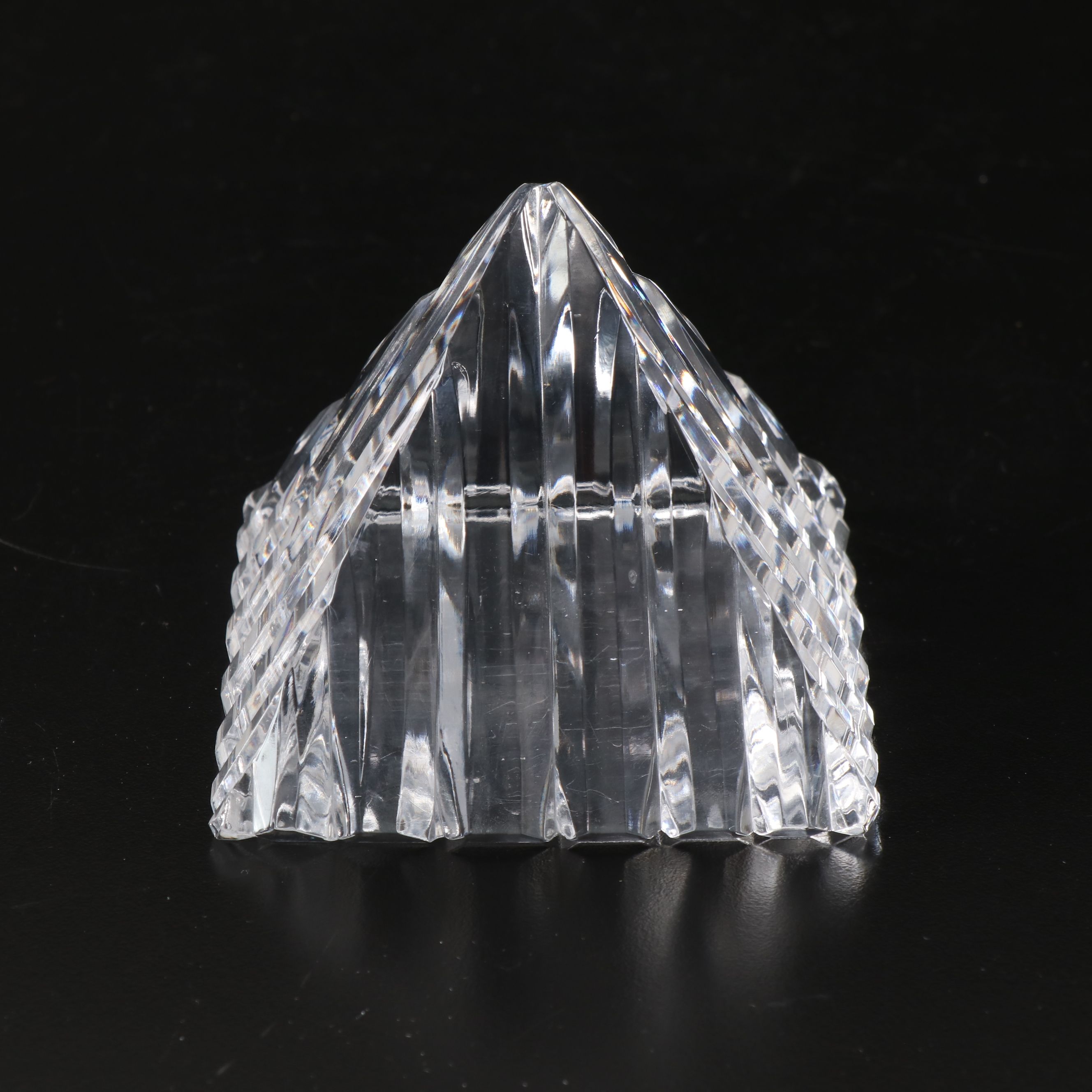 Mikasa Crystal Desk Clock with More Glass and Brass Office Accessories