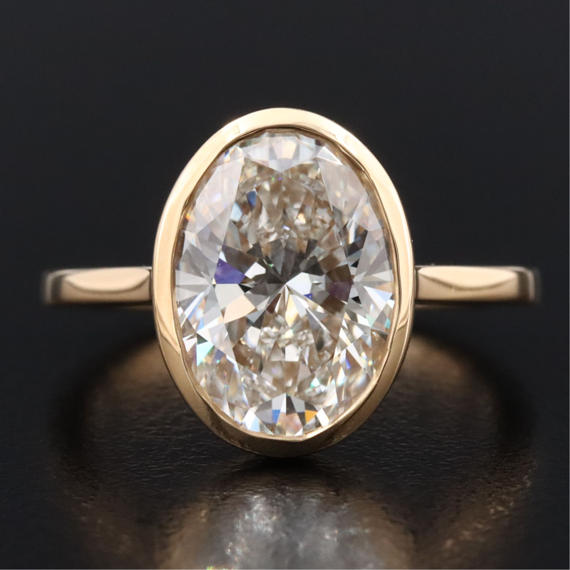 18K 4.09 CT Lab Grown Diamond Solitaire Ring with IGI Report