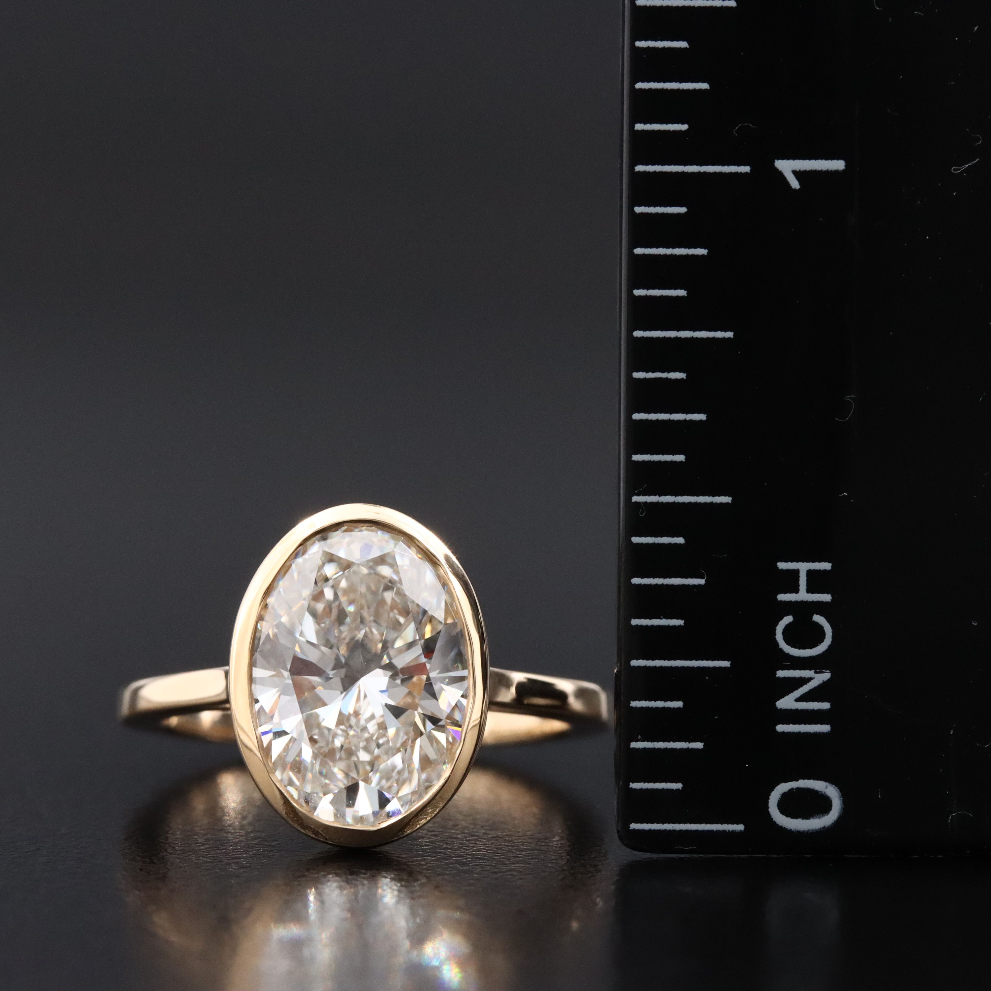18K 4.09 CT Lab Grown Diamond Solitaire Ring with IGI Report