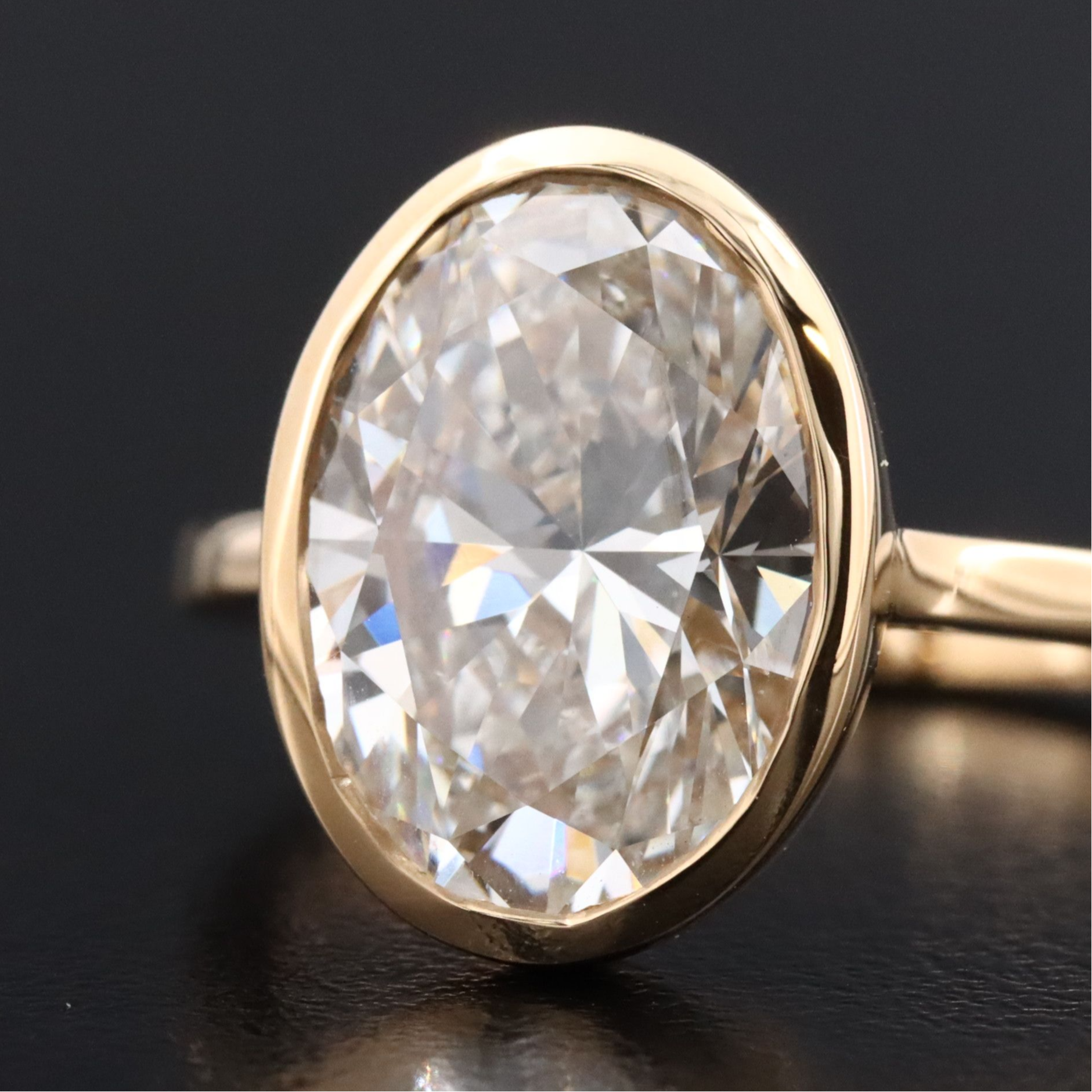 18K 4.09 CT Lab Grown Diamond Solitaire Ring with IGI Report