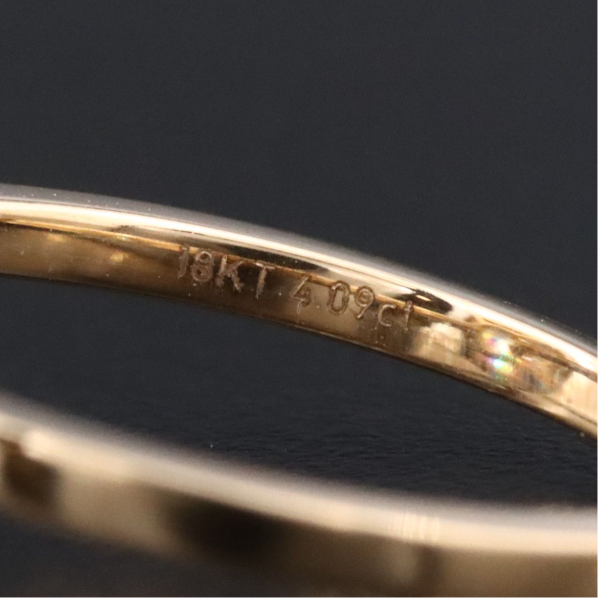 18K 4.09 CT Lab Grown Diamond Solitaire Ring with IGI Report