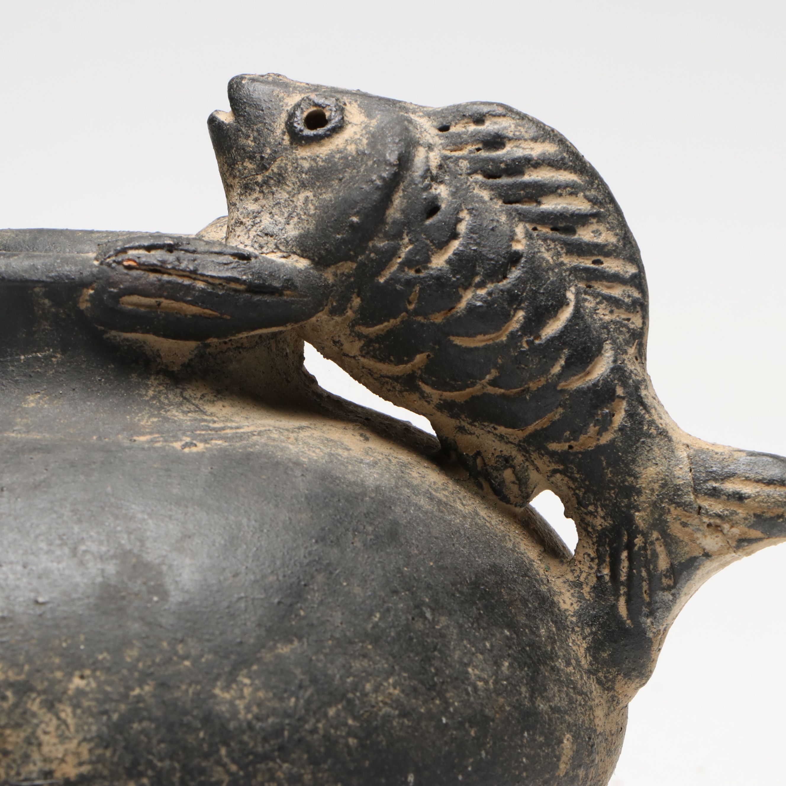 Fish Rim Blackware Pot