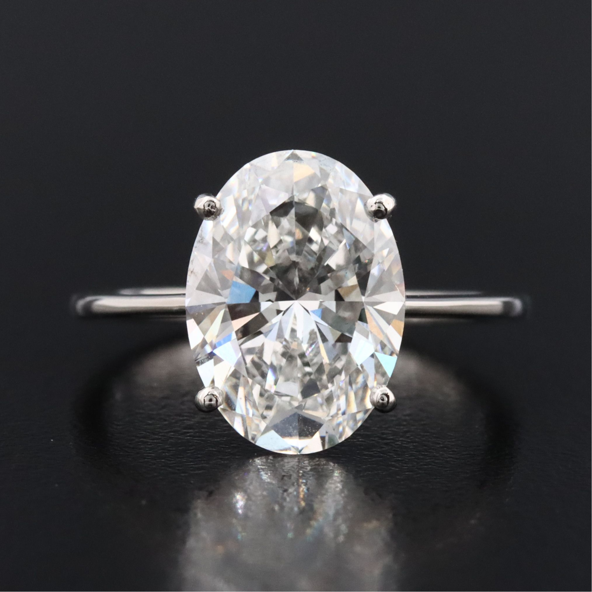 Platinum 3.99 CT Lab Grown Diamond Solitaire Ring with IGI Report