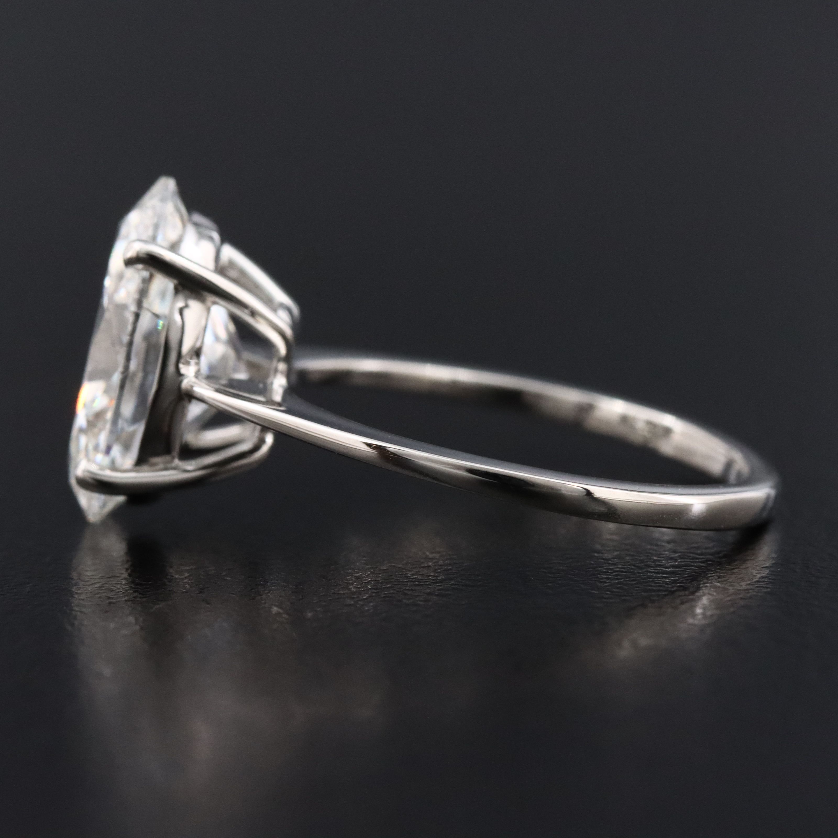 Platinum 3.99 CT Lab Grown Diamond Solitaire Ring with IGI Report