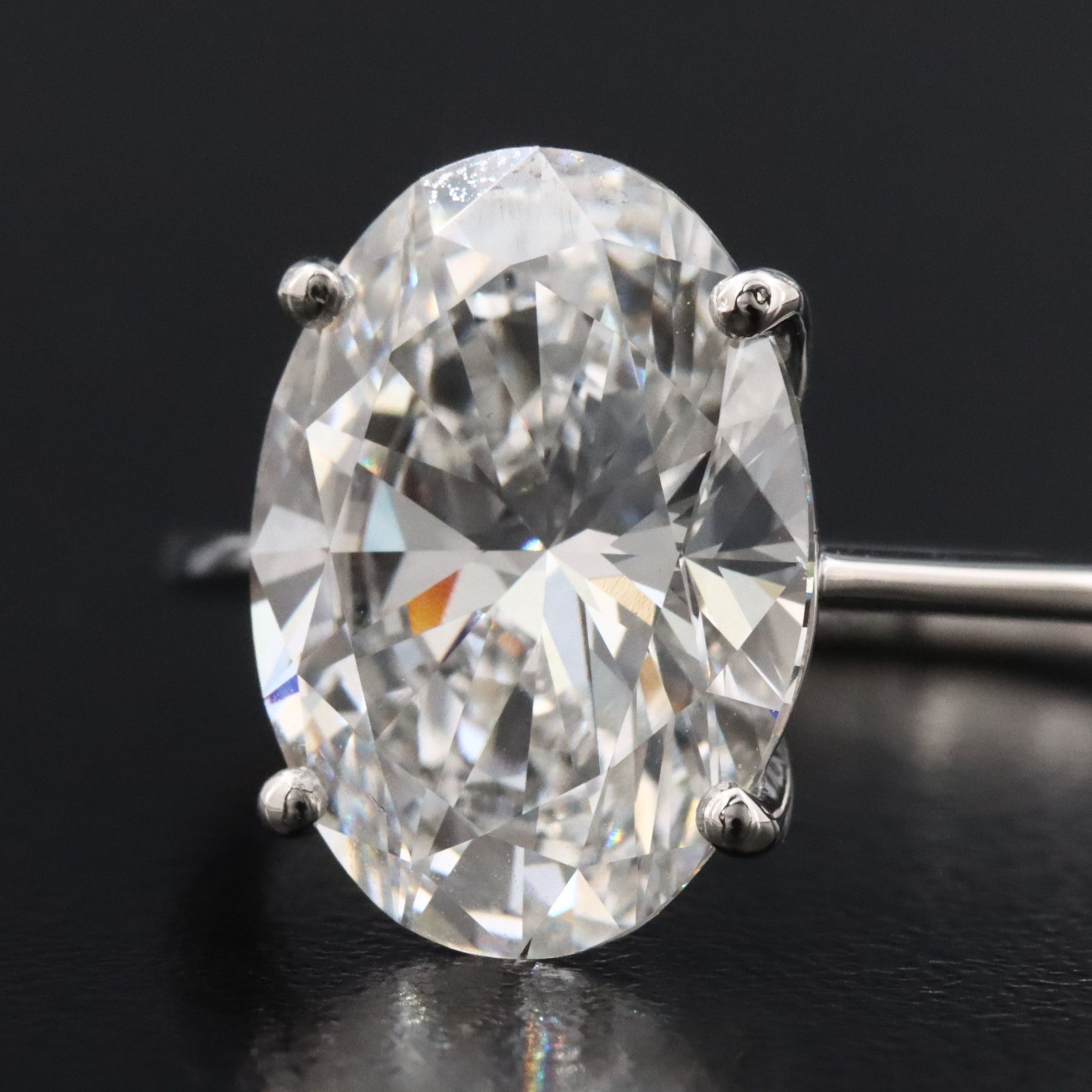 Platinum 3.99 CT Lab Grown Diamond Solitaire Ring with IGI Report