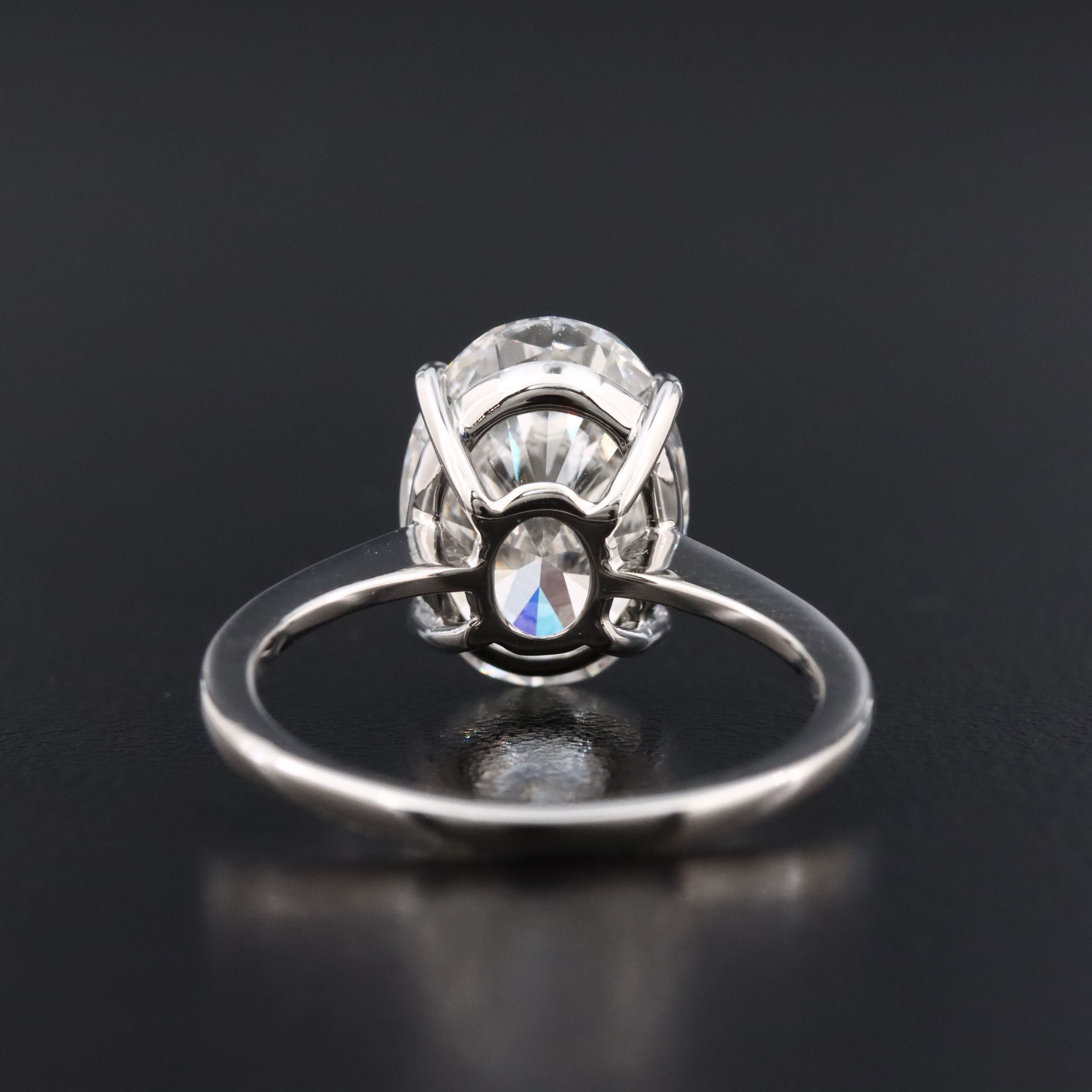 Platinum 3.99 CT Lab Grown Diamond Solitaire Ring with IGI Report