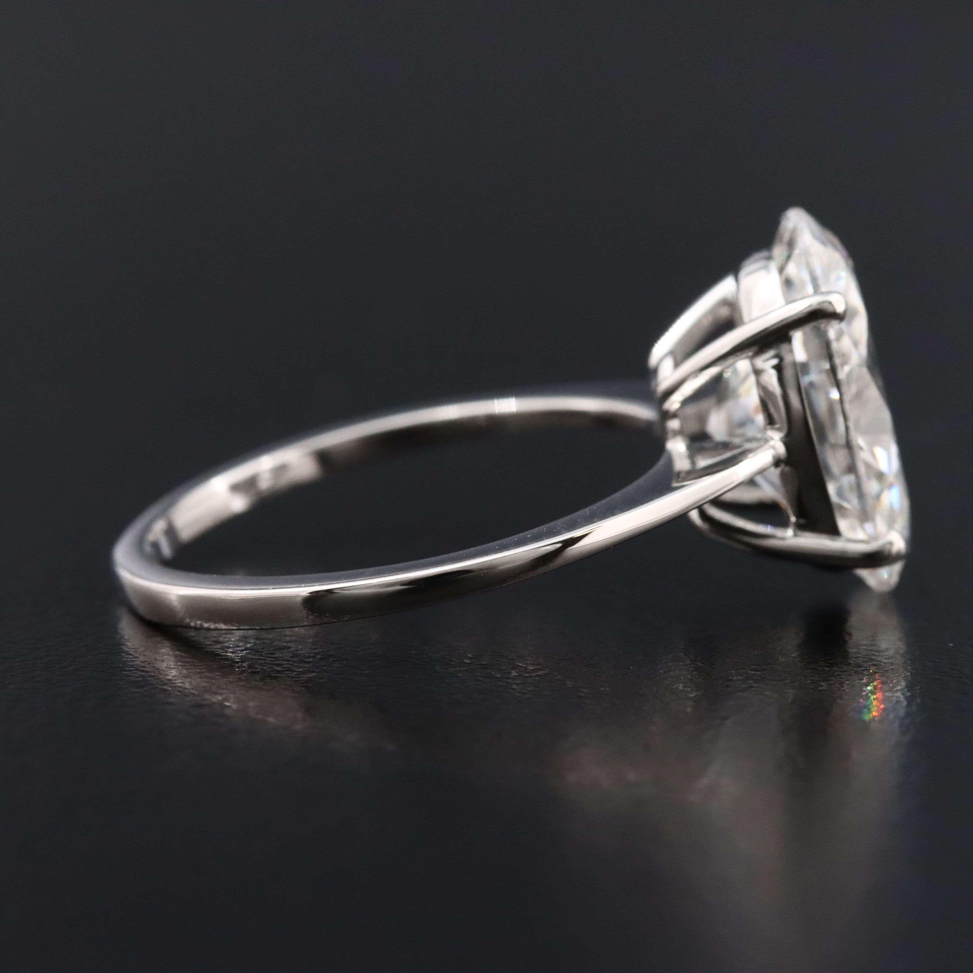 Platinum 3.99 CT Lab Grown Diamond Solitaire Ring with IGI Report