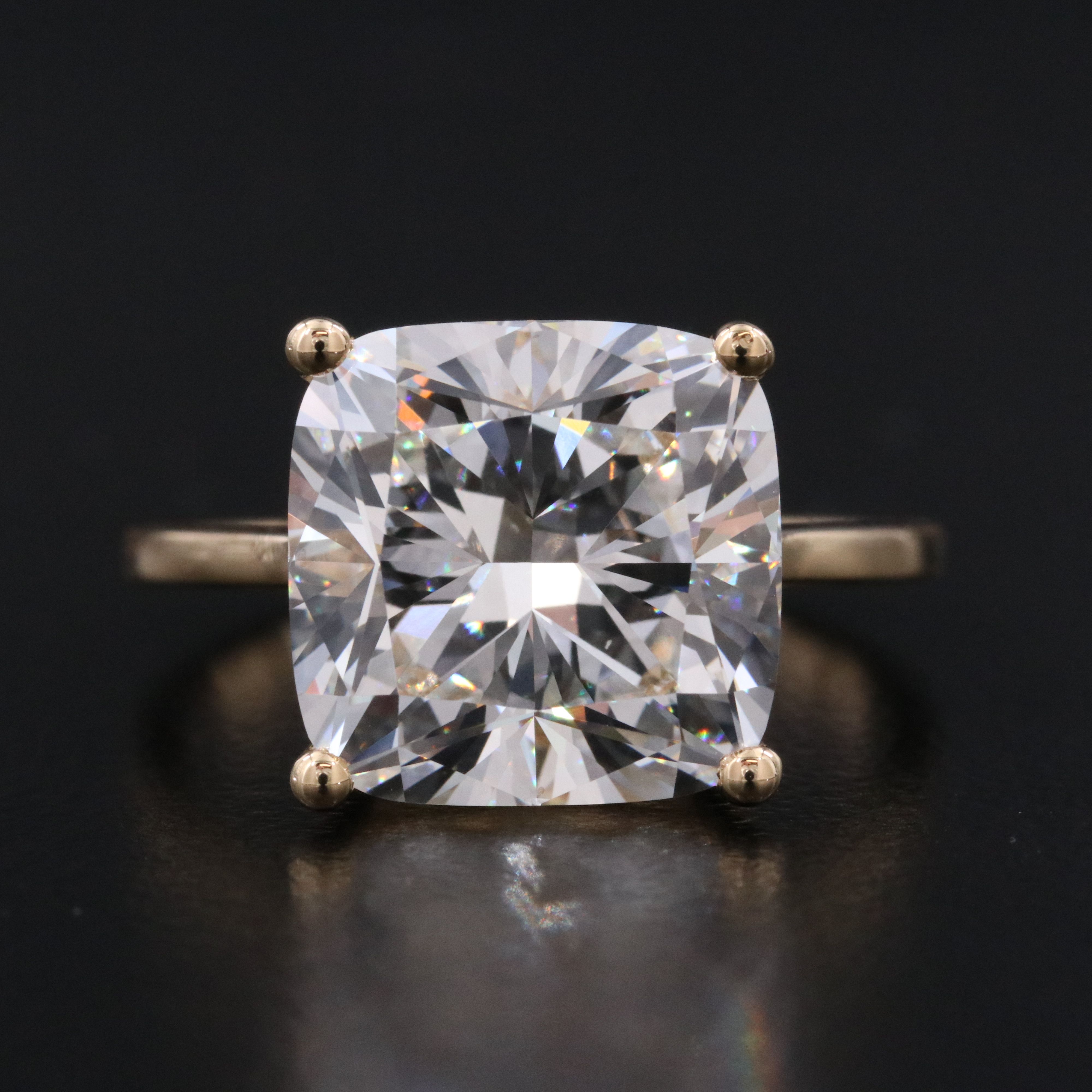 18K 7.05 CT Lab Grown Diamond Solitaire Ring with IGI Report