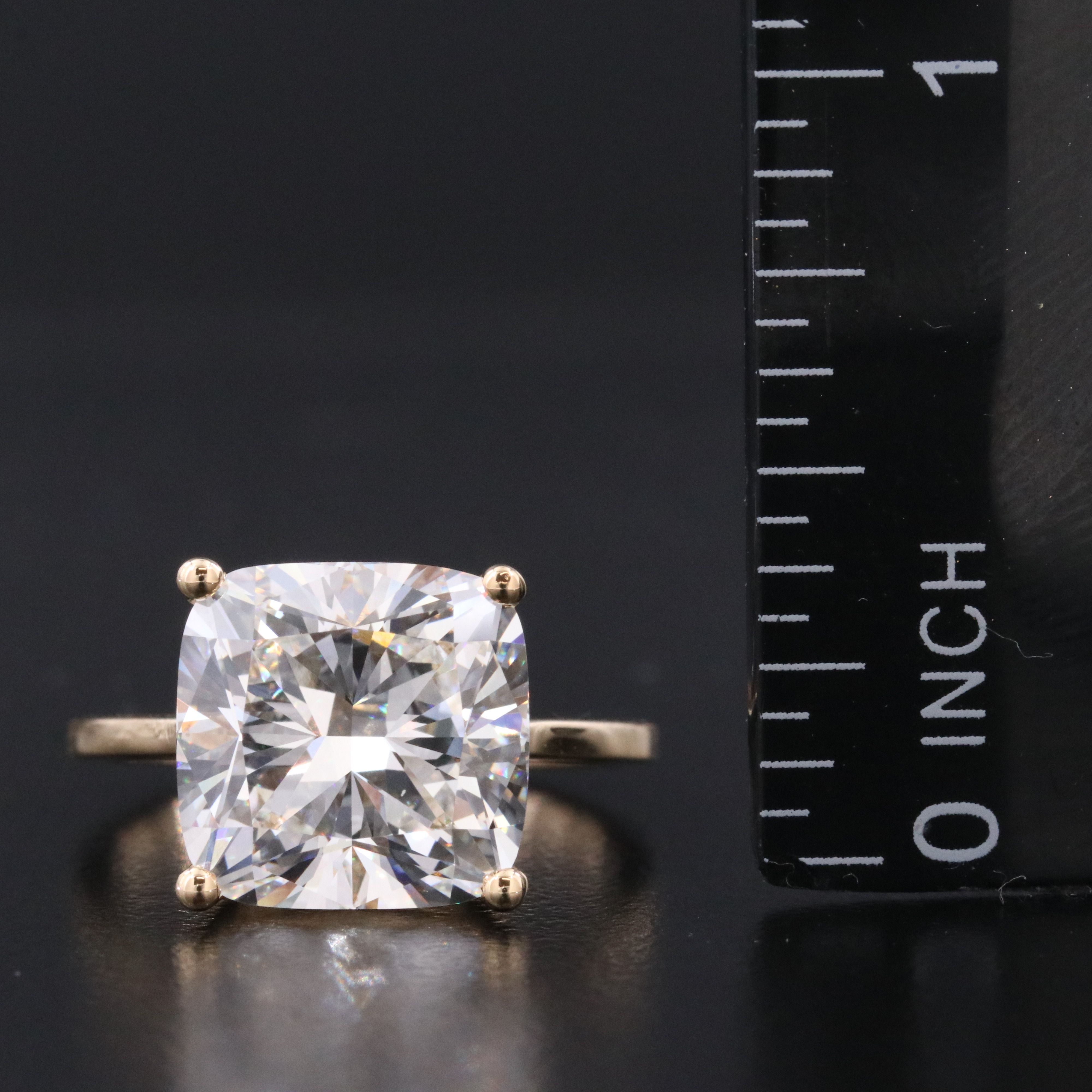 18K 7.05 CT Lab Grown Diamond Solitaire Ring with IGI Report