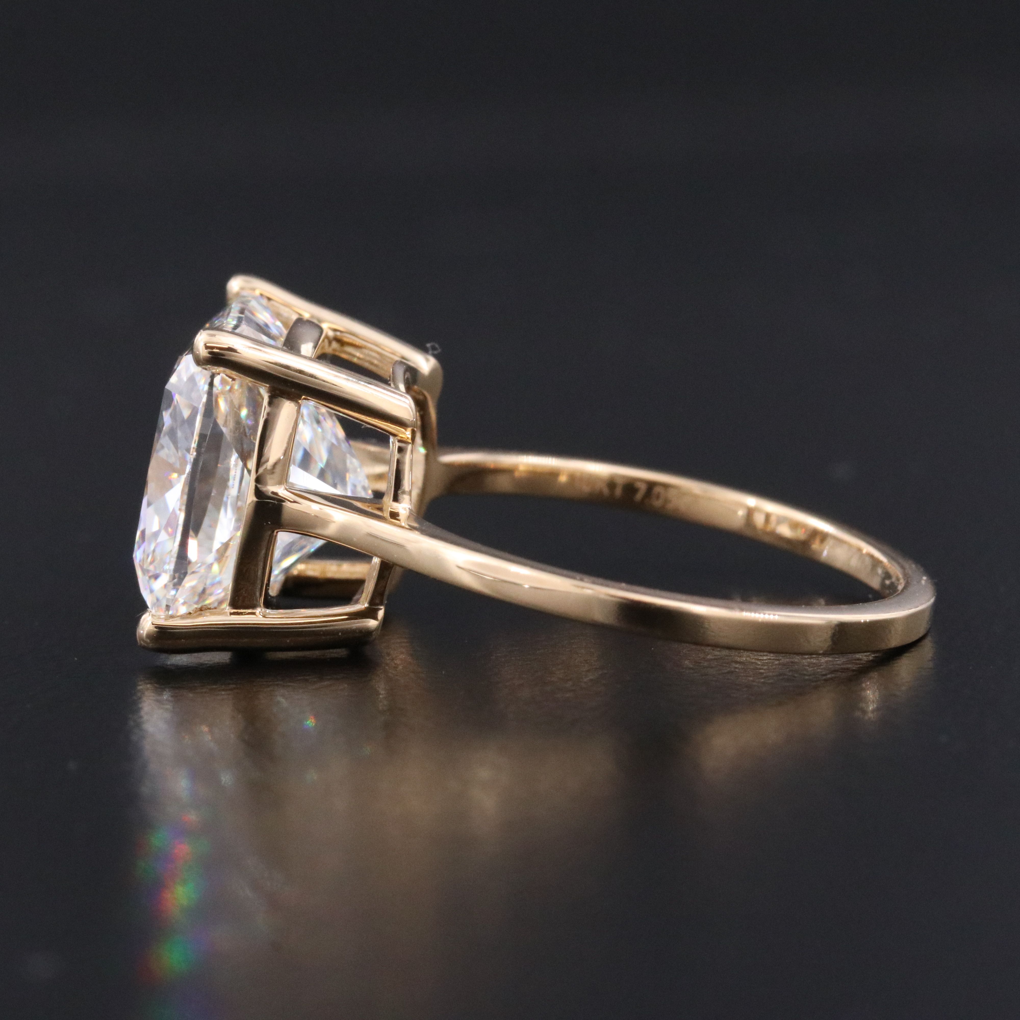 18K 7.05 CT Lab Grown Diamond Solitaire Ring with IGI Report