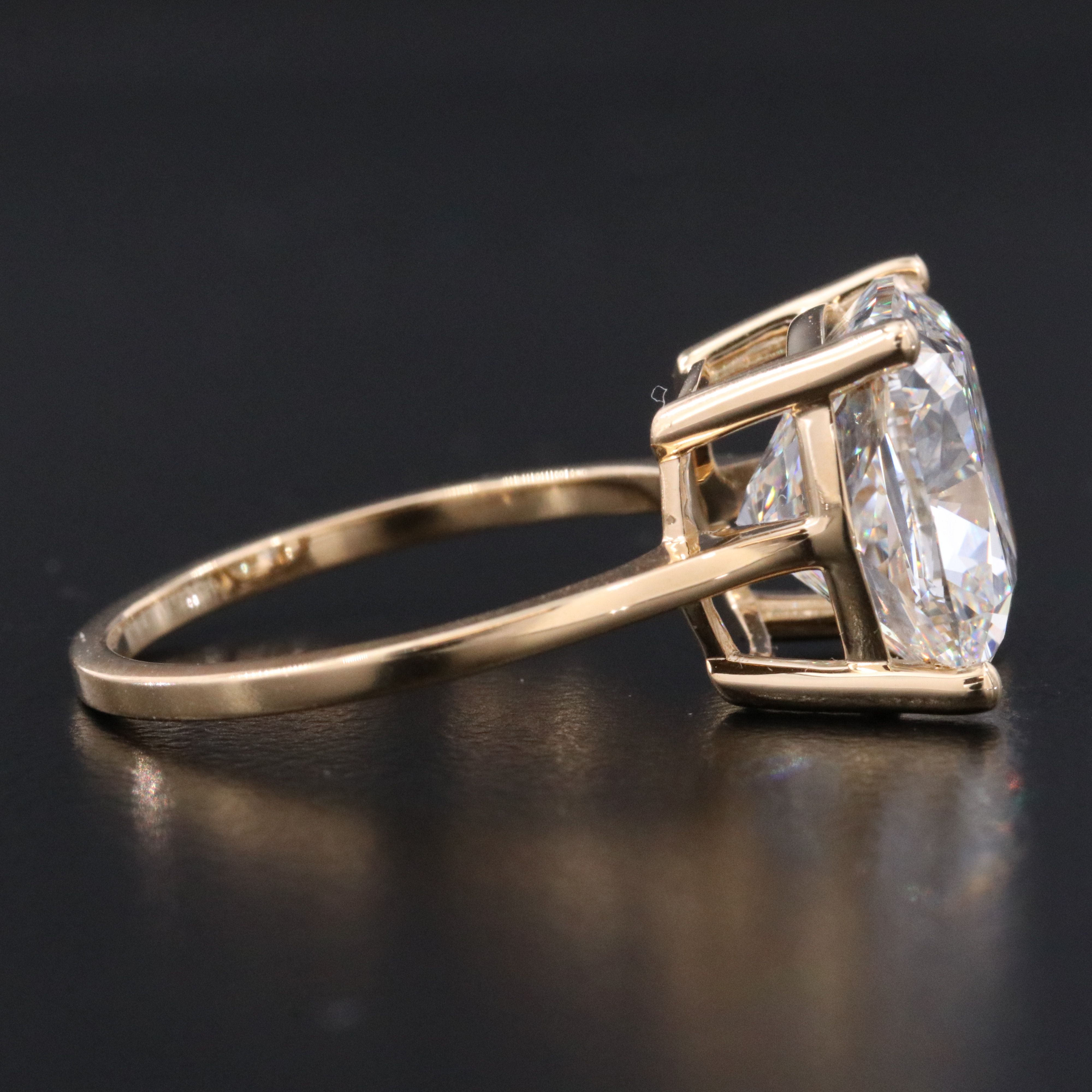 18K 7.05 CT Lab Grown Diamond Solitaire Ring with IGI Report